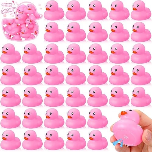 Hungdao 48 mini patos de goma de 2 pulgadas para niños, regalos de fiesta, patos de baño a granel, juguetes flotantes para piscina de verano, patos