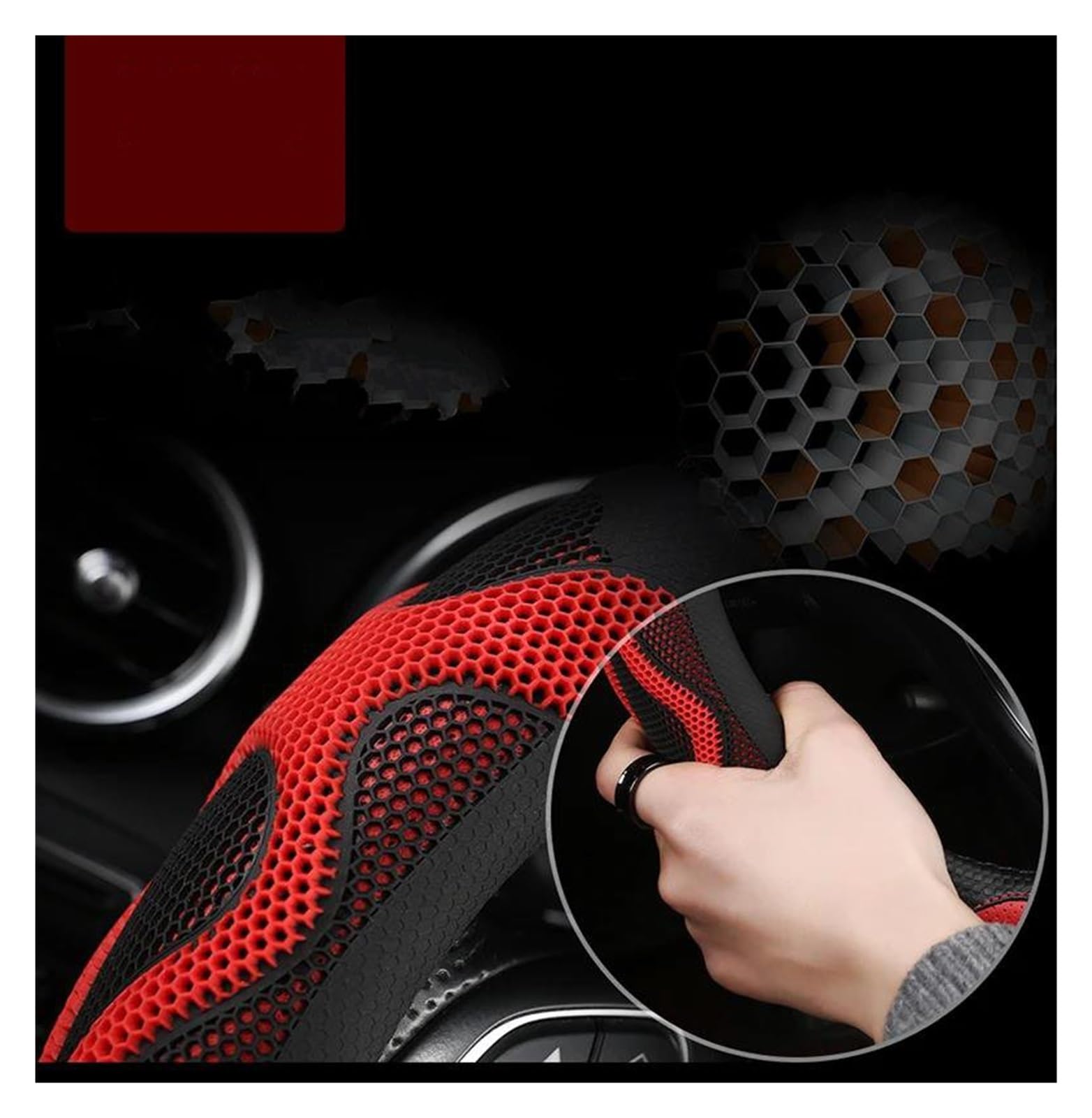 Lenkradabdeckung Auto Für Seat Für Altea Für Arona Für Ibiza 6l 6j Auto Lenkrad Abdeckung 38CM Leder Anti-Slip Schutzhülle Rutschfester Lenkradbezug(Schwarz)