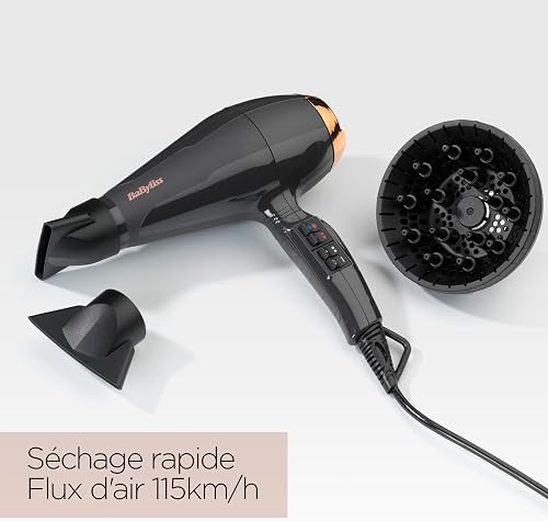 BaByliss Italian Air Pro 2200, Grey, AC Motor, 2200 W Power, Ion Technology, 6719DE - 7