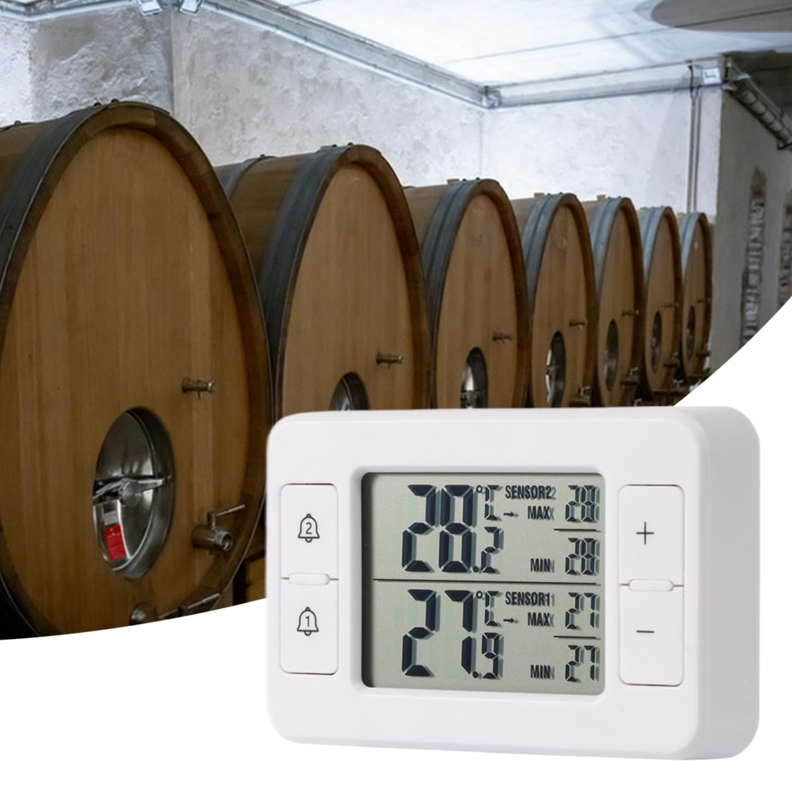Termometro Senza Fili Per Frigorifero E Freezer - Sensore Wireless, Allarme, Misura Da -40°C A +60°C