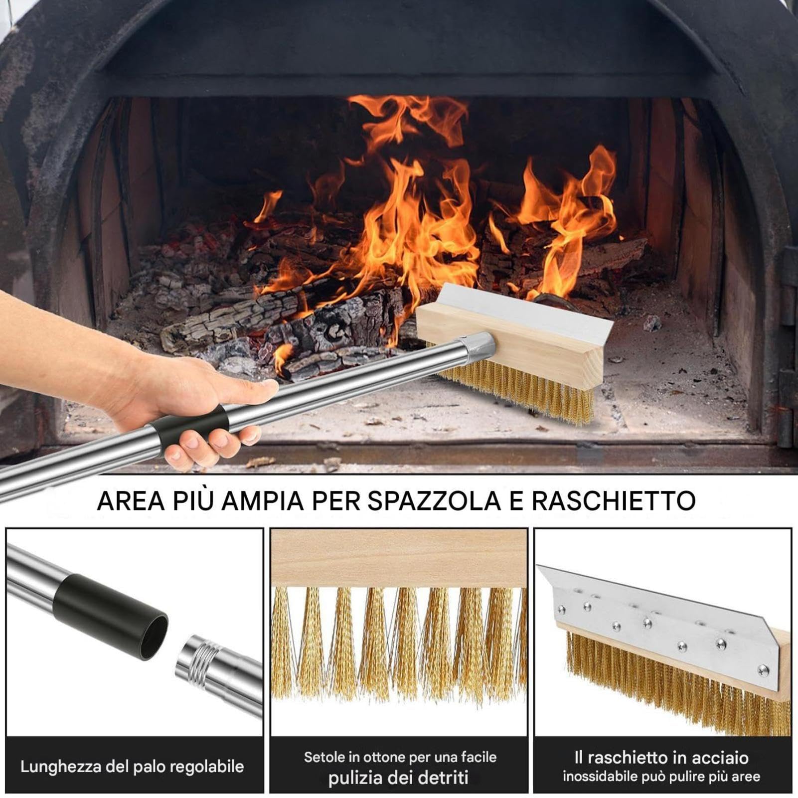 Cepillo Para Horno De Pizza Herramienta De Limpieza Para Barbacoa Y