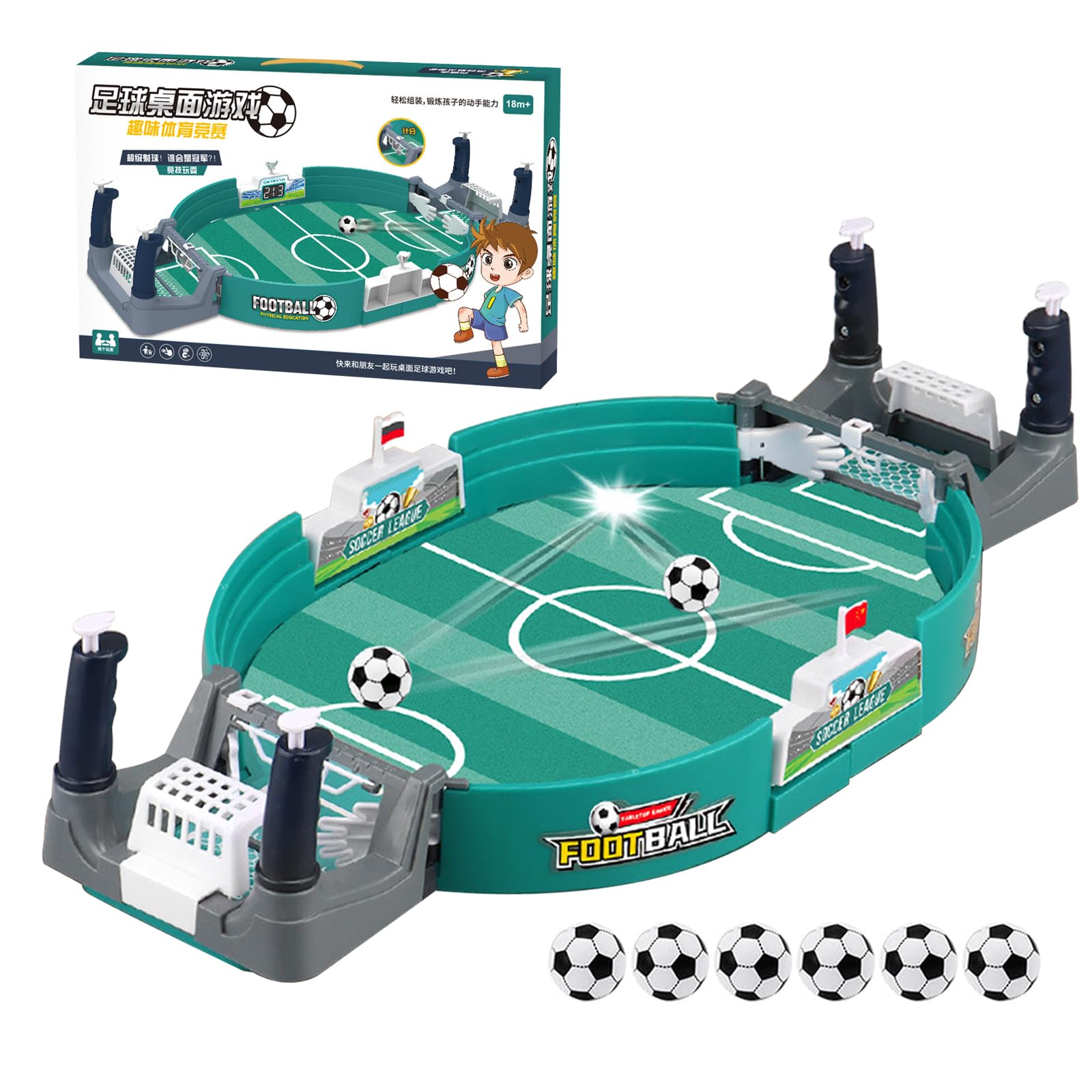 Futbolín de Mesa Familiar Mini | Juego Interactivo para Padres e Hijos | Juguete para Niños 3+ y Adultos | Montaje Fácil | Kit Compacto