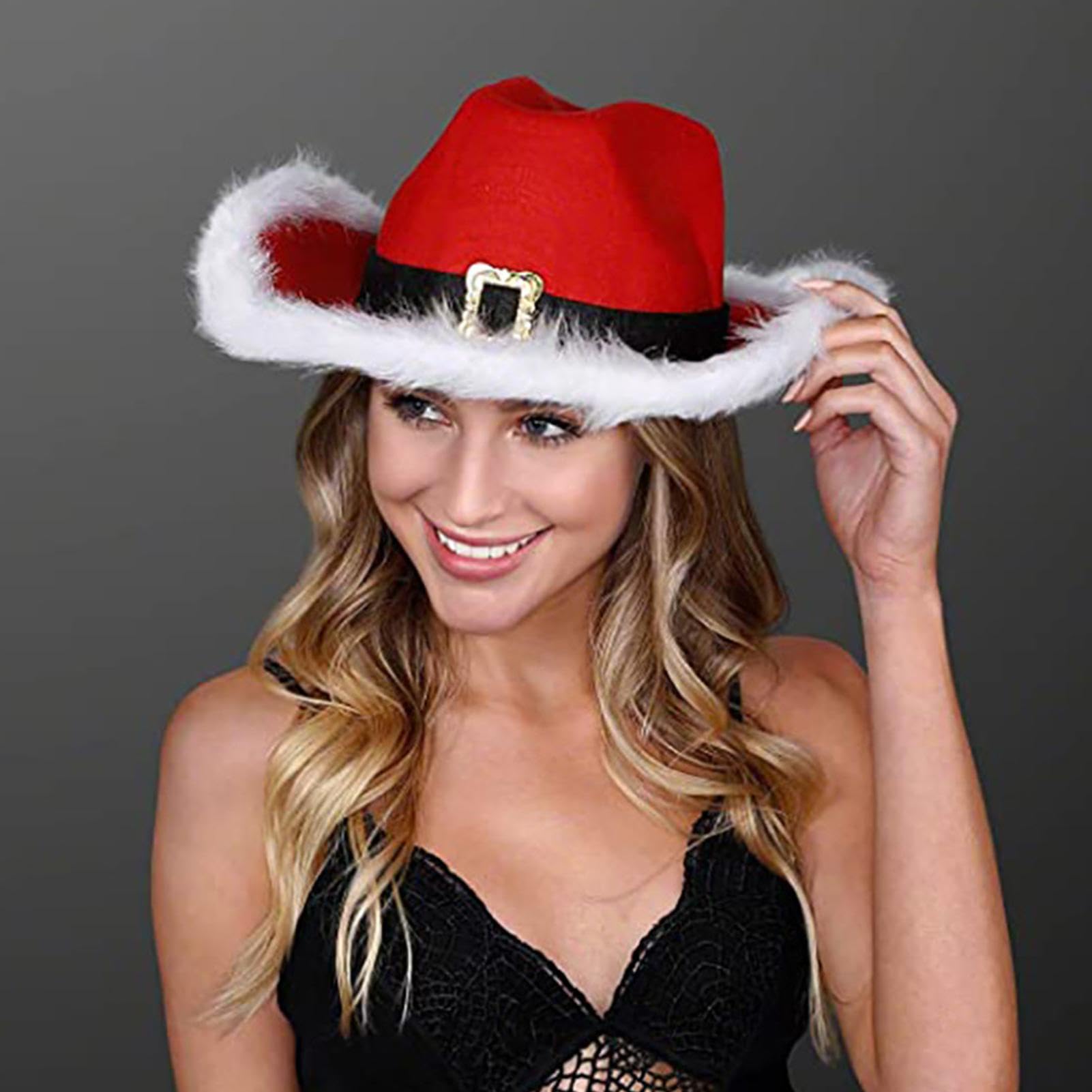 Cappello Da Cowboy Di Natale | Cappello Di Babbo Natale Occidentale
