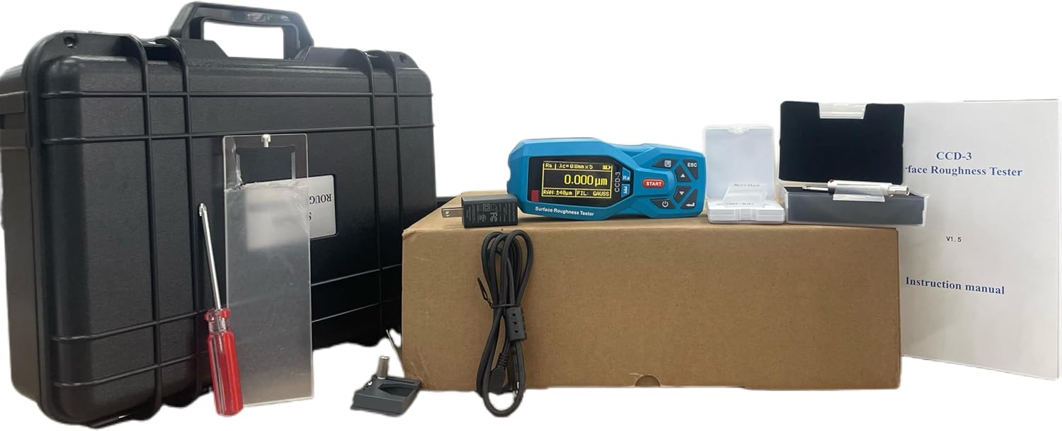 Digital Surface Roughness Tester Surface Profilometer Gauge Instrument for Plastic Piece Polished Parts Testing with Range Ra 0.005 to 16.000um Rz 0.02 to 160.00um USB Interface