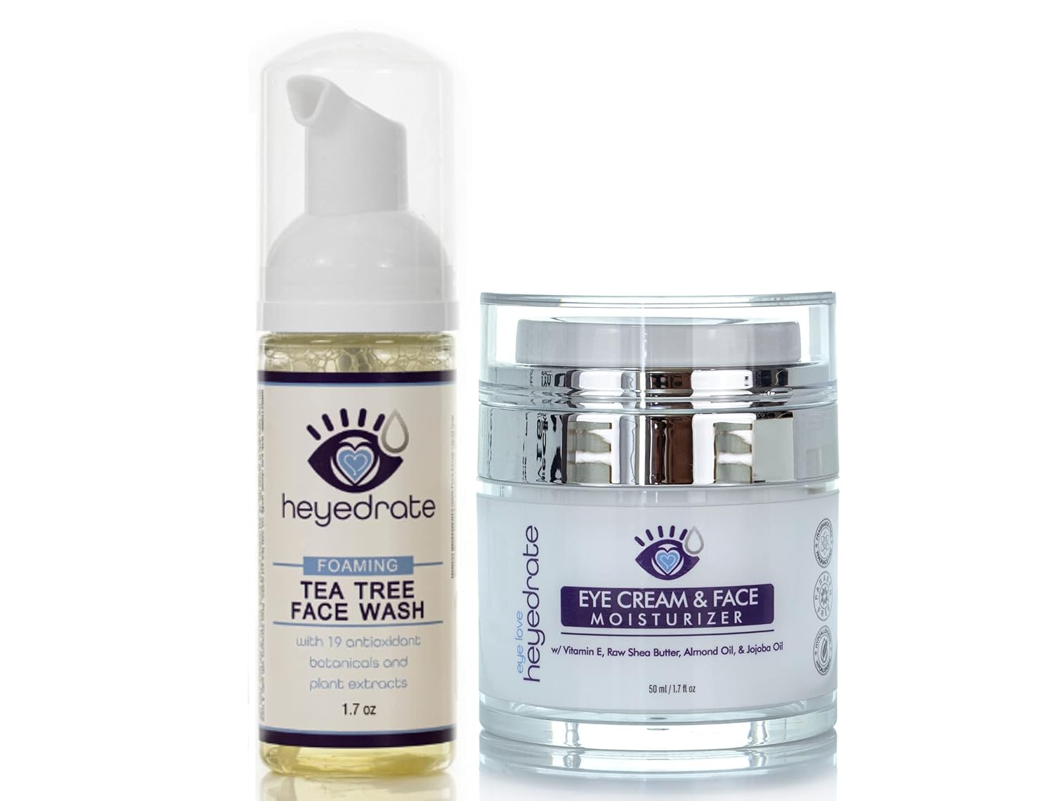 Heyedrate Foaming Tea Tree Face Wash and Eye Cream and Face
