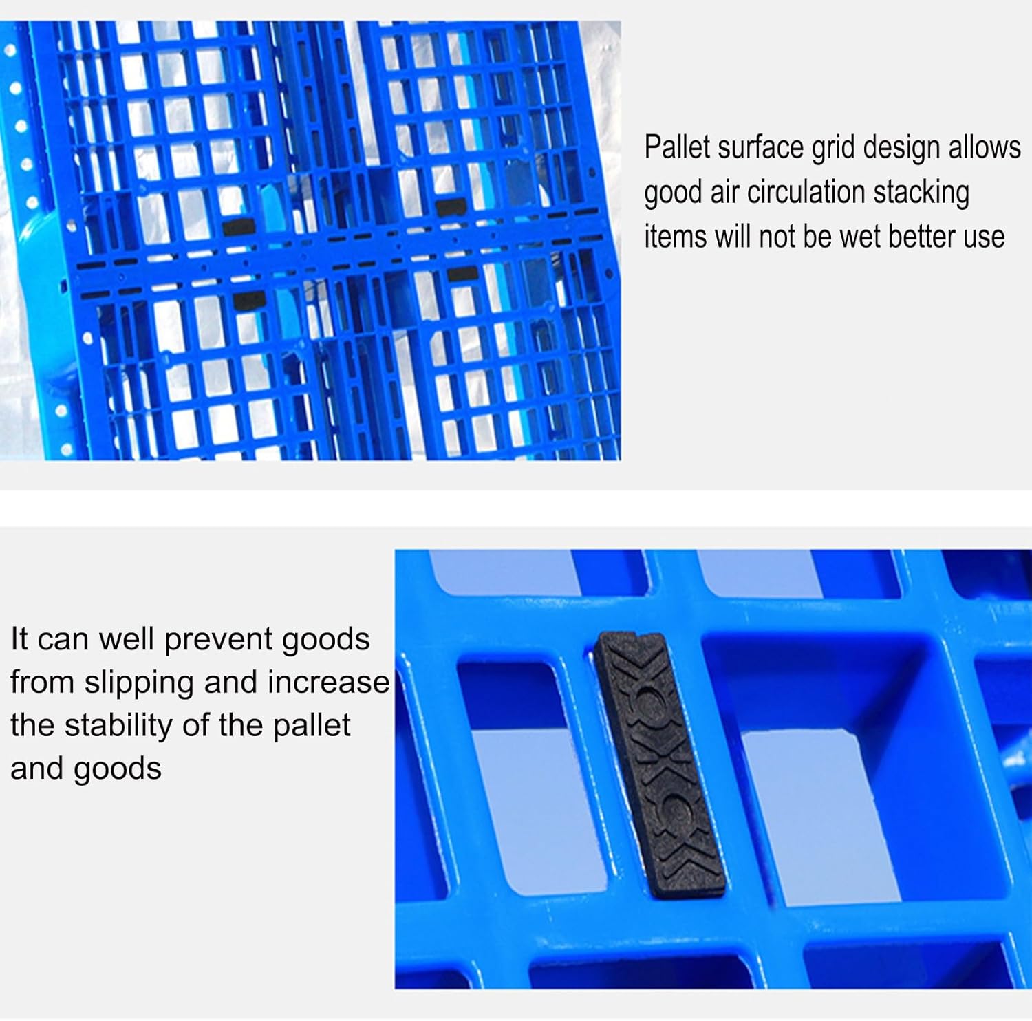 Shipping Grid Pads,Lightweight Plastic Tray Cargo Pallet Strengthen Reinforcement Design Can Greatly Increase The Load-Bearing Capacity of The Pallet (Color : Blue, Size : 110x120c