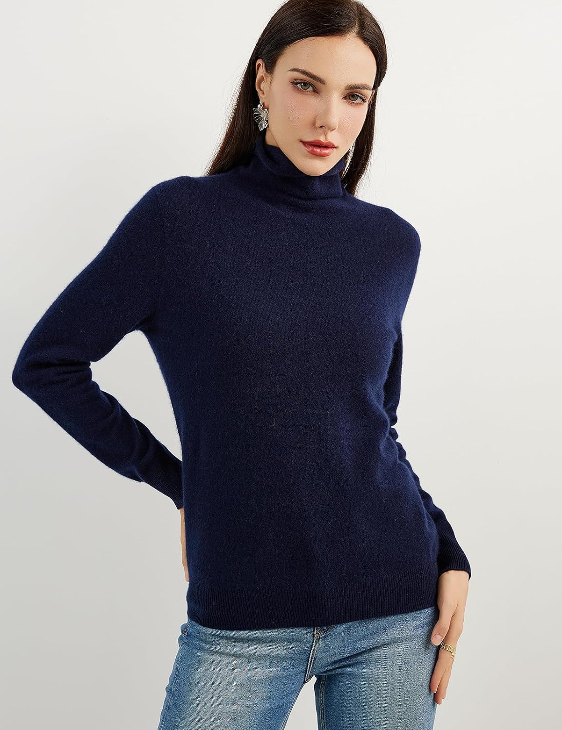 Chanyarn 100% Pure Cashmere Women's Sweater Turtleneck Long Sleeve Warm Soft 2025 Fall Winter Knit Pullover - Image 5