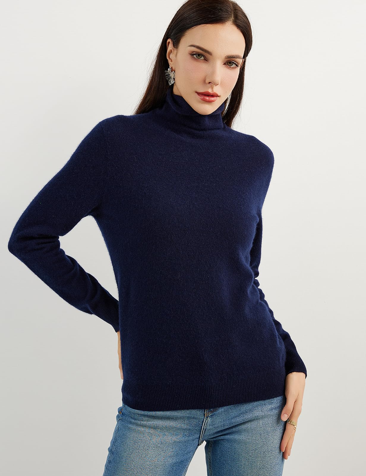 Chanyarn 100% Reiner Kaschmir Damen Pullover Rollkragen Langarm Warm Weich 2025 Herbst Winter Strickpullover