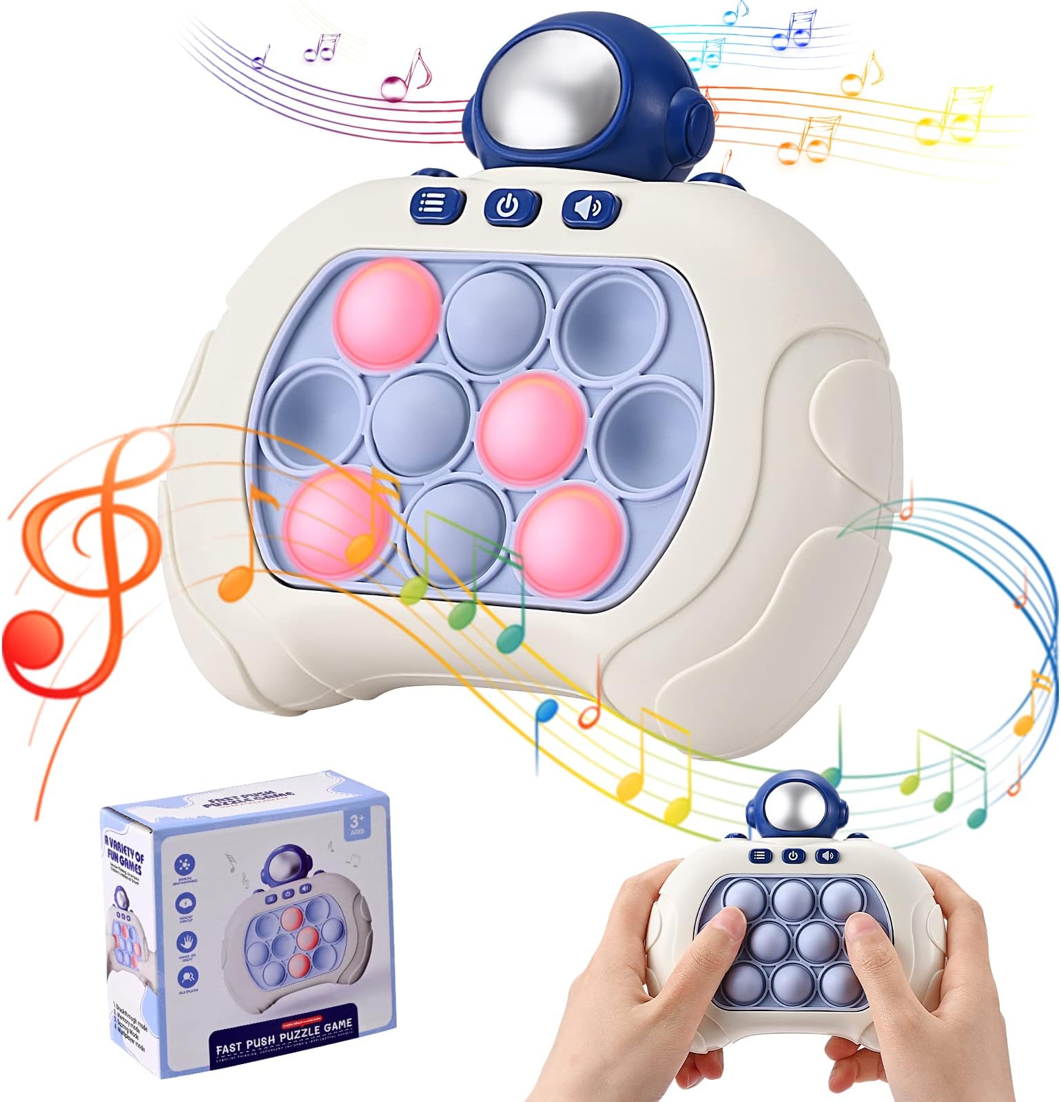 Sensory Fidget Toys For Kids, Decompression Button Puzzle Game Machine, Game Controller Bubble Sensory Fidget Toy, Stress Anxiety Relief Sensory Toys for Kids Adults, Responsiveness Training Game