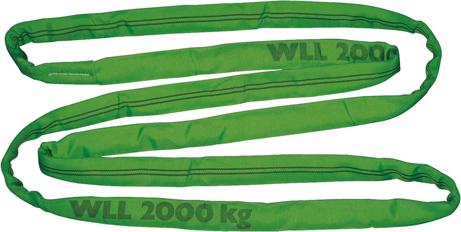 Eurofarm 37117 Palan manuel capacité 4 tonnes, diamètre 6 mm 3 m & Elingue Cravate 3 m/Vert/ 2 000 kg/ 4 000 kg