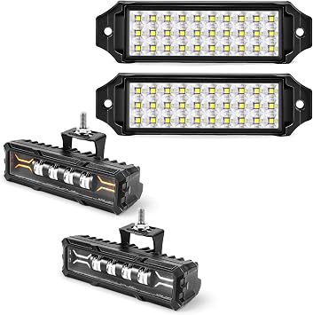 6 Inch Flush Mount LED Pod Lights + 6 Inch Single Row LED Pods Bundle