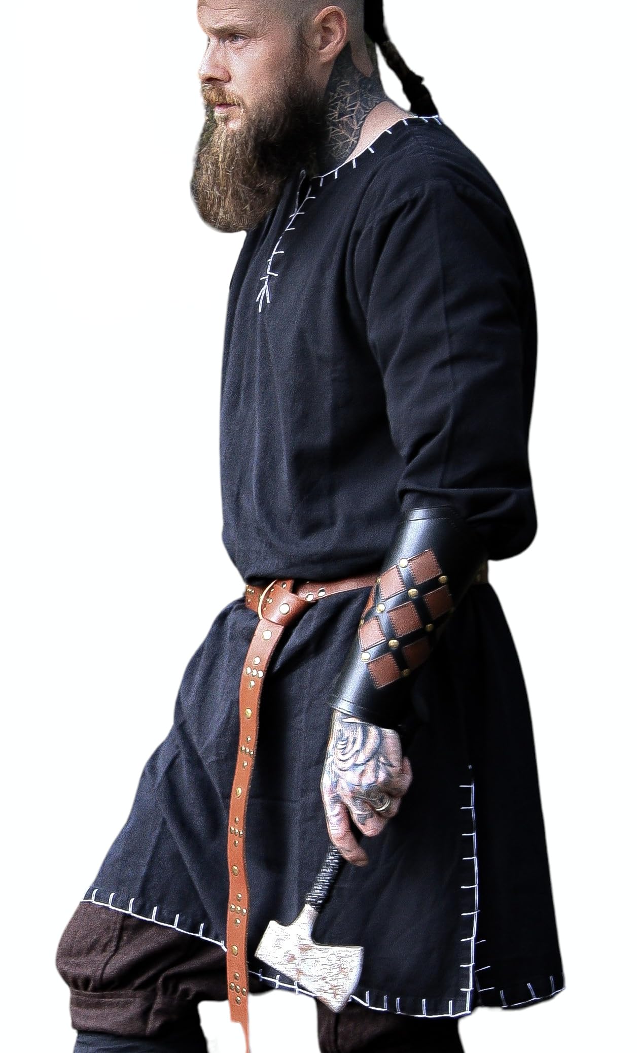 Viking tuniek met borduursel honingbruin Erwin