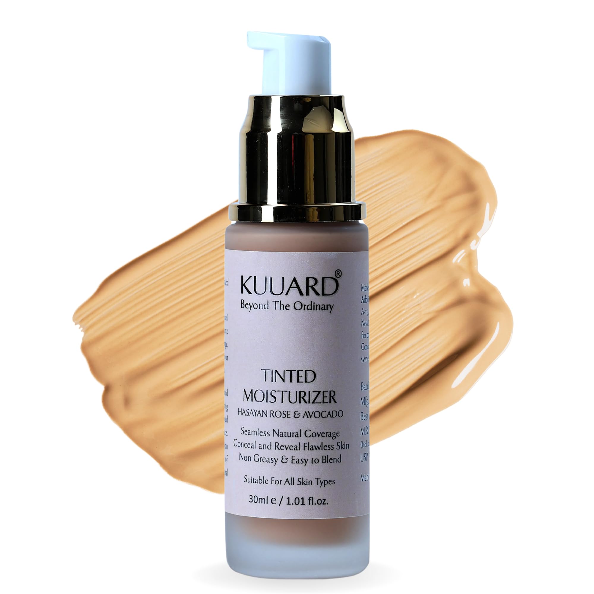 Kuuard Tinted Moisturizer Hasayan Rose Avocado 1 01 fl oz Lightweight Hydrating Non-Greasy Natural Coverage for a Flawless
