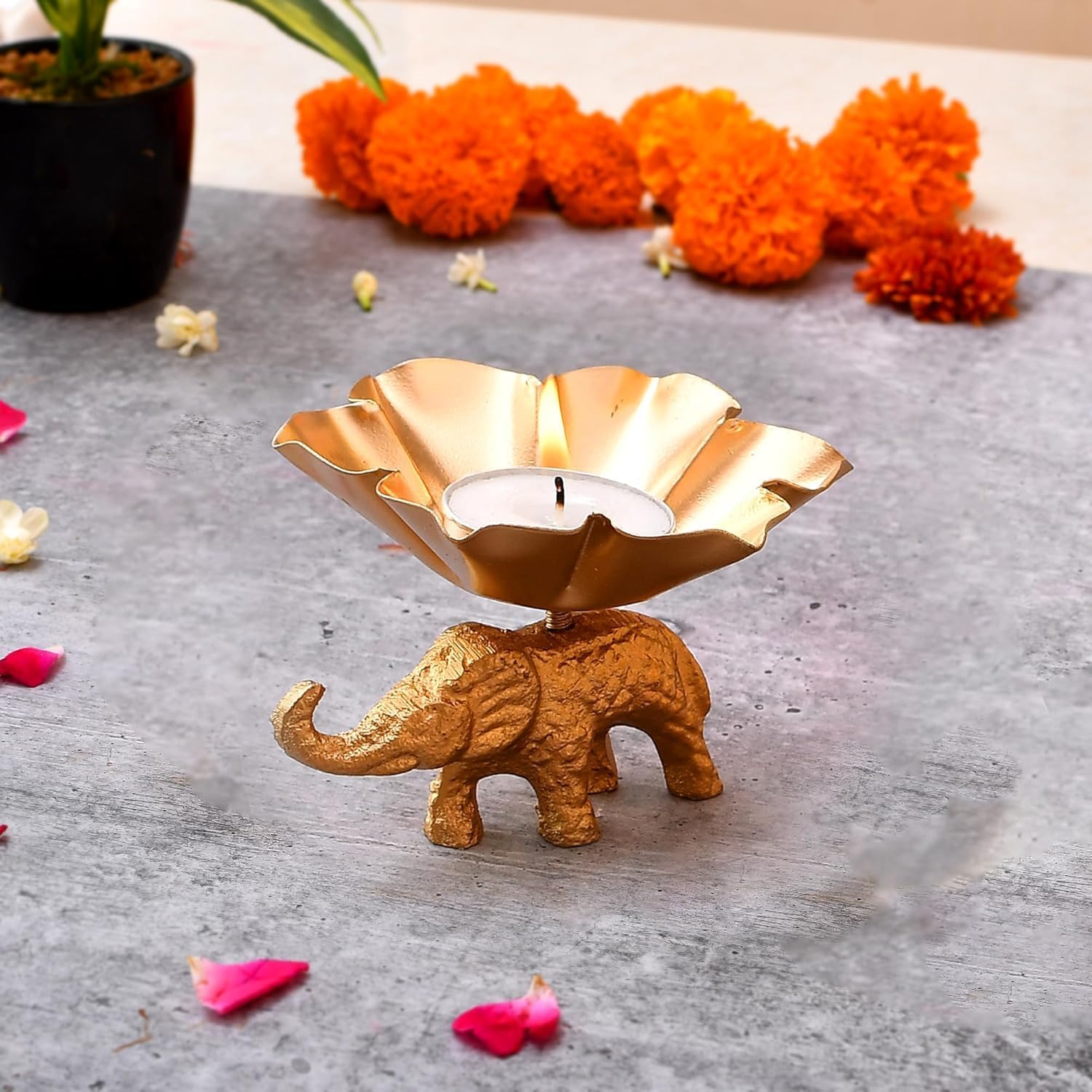 CraftVatika Elegant Elephant Metal Tea Light Candle Holder Diwali Decoration Item for Home Decor Gift - Modern Design, Wedding Decoration - Handcrafted Tabletop Decorative (B0CB8T1RCC) Amazon Price History, Amazon Price Tracker