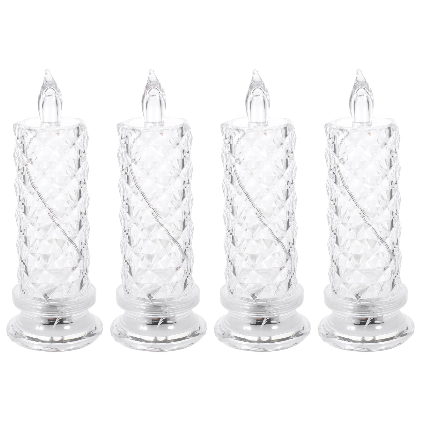 Ipetboom 4pezzi Candele Elettroniche Batteria Led Lampada Candela Simulata Per Decorazione Da Tavolo Piccola Luce Notturna Per Camera Da Letto Adatta Per Feste Matrimoni e Altre Occasioni