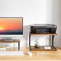 Vista 4 de IBUYKE 2-Tier Desktop Printer Stand Holder, Multi-Purpose Desk Organizer Storage Shelf, Book Shelf Printer Shelf for Fax Machine, Scanner, Files