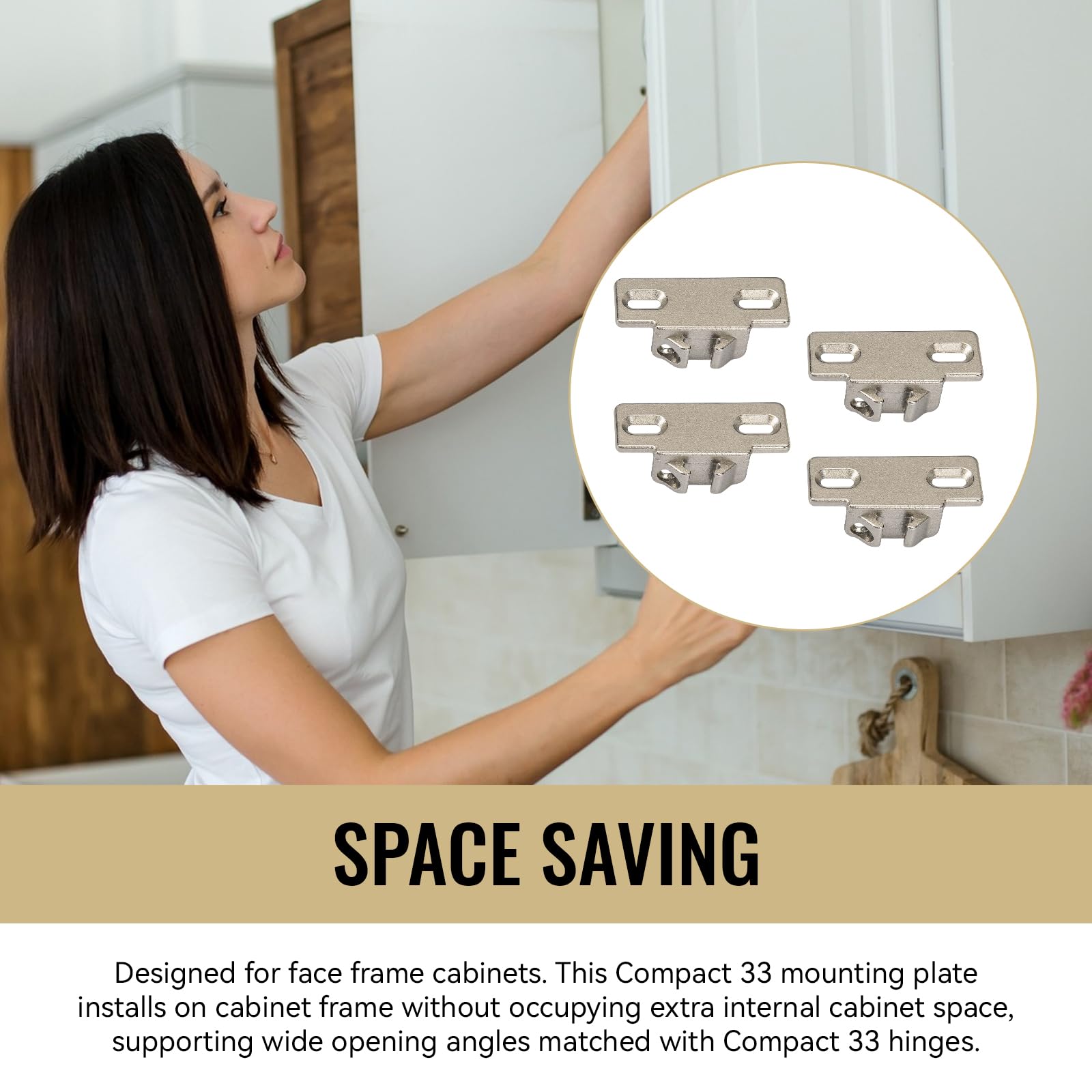 4 Pack Hinge Mounting Plate Replacement for Blum 1 3/8" Over -7