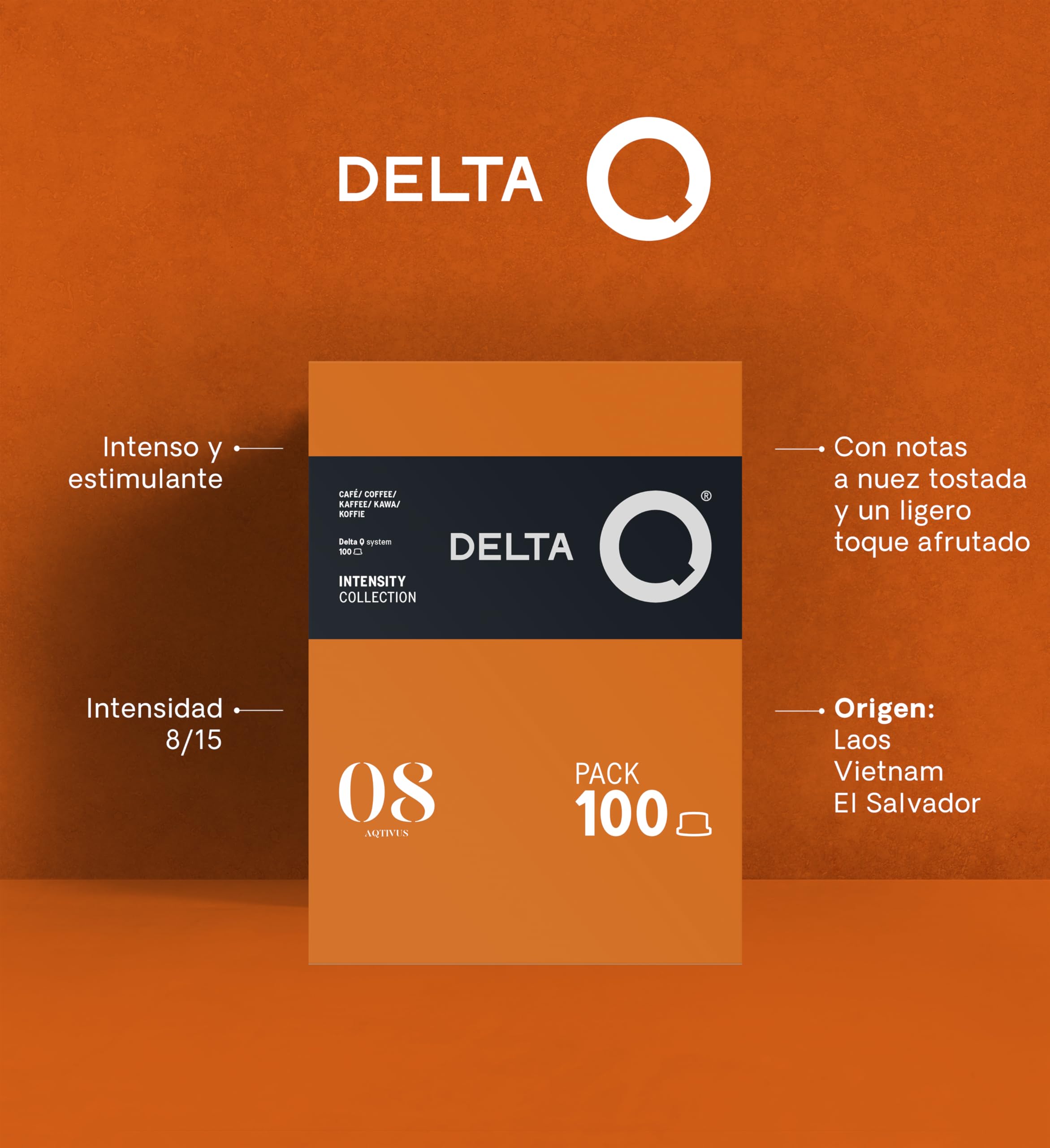 Pack Ahorro Cápsulas Café Delta Q AQtivus 100 + Qalidus 100 – Espresso Intenso y Muy Intenso, Notas de Frutos Secos y Caramelo