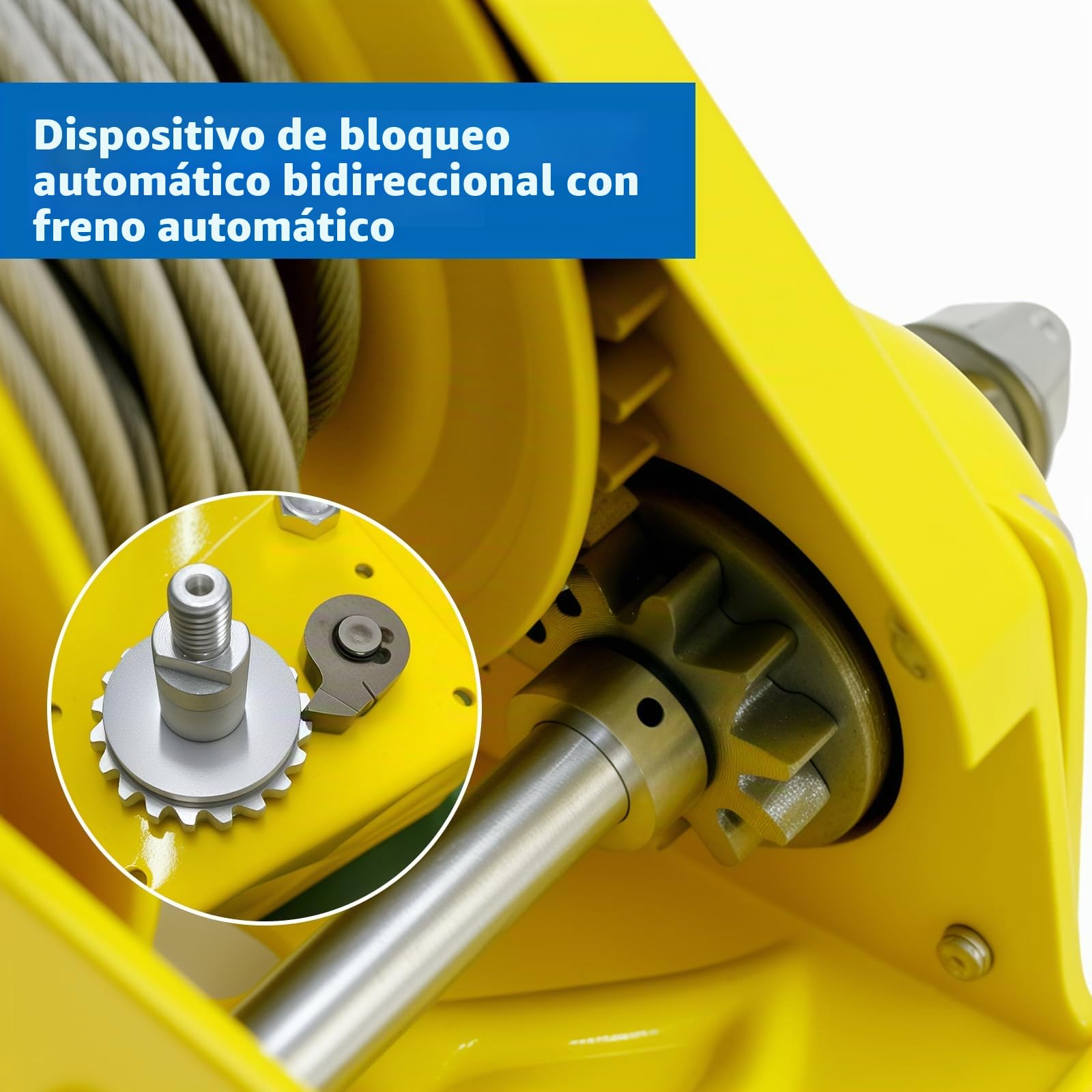 Cabrestante Manual 1200 libras con Freno Automático, para Remolques de Coches y Barcos, Herramienta de Grúa con Cable de acero de 10 m para Remolcar, Levantar y Usar en Exteriores