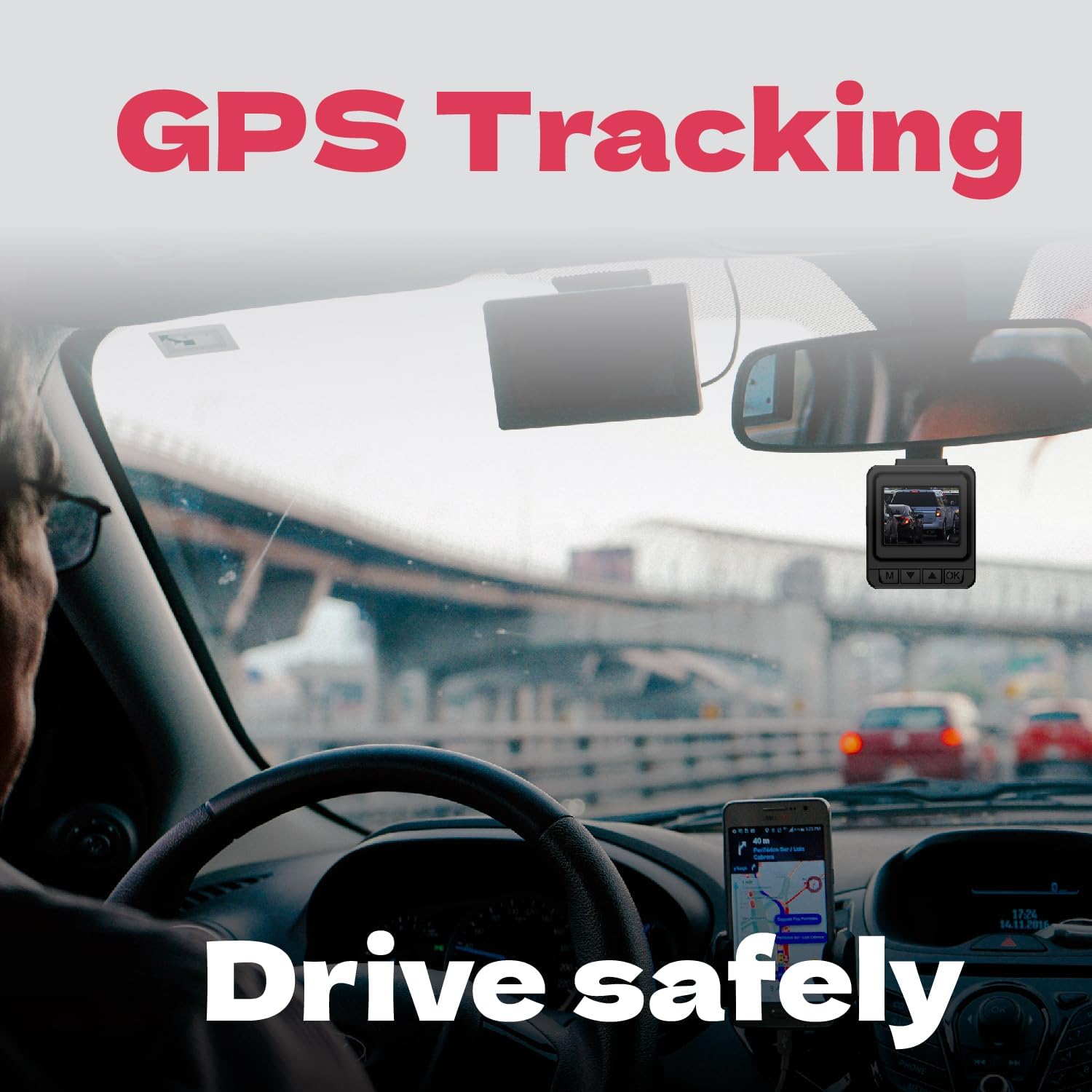 4K Front Dash Cam 64GB Included, GPS Car Dashboard Camera Recorder with UHD 2160P, 2" IPS Screen, 150° Wide Angle, HDR, Night Vision,JD-19BS-4K