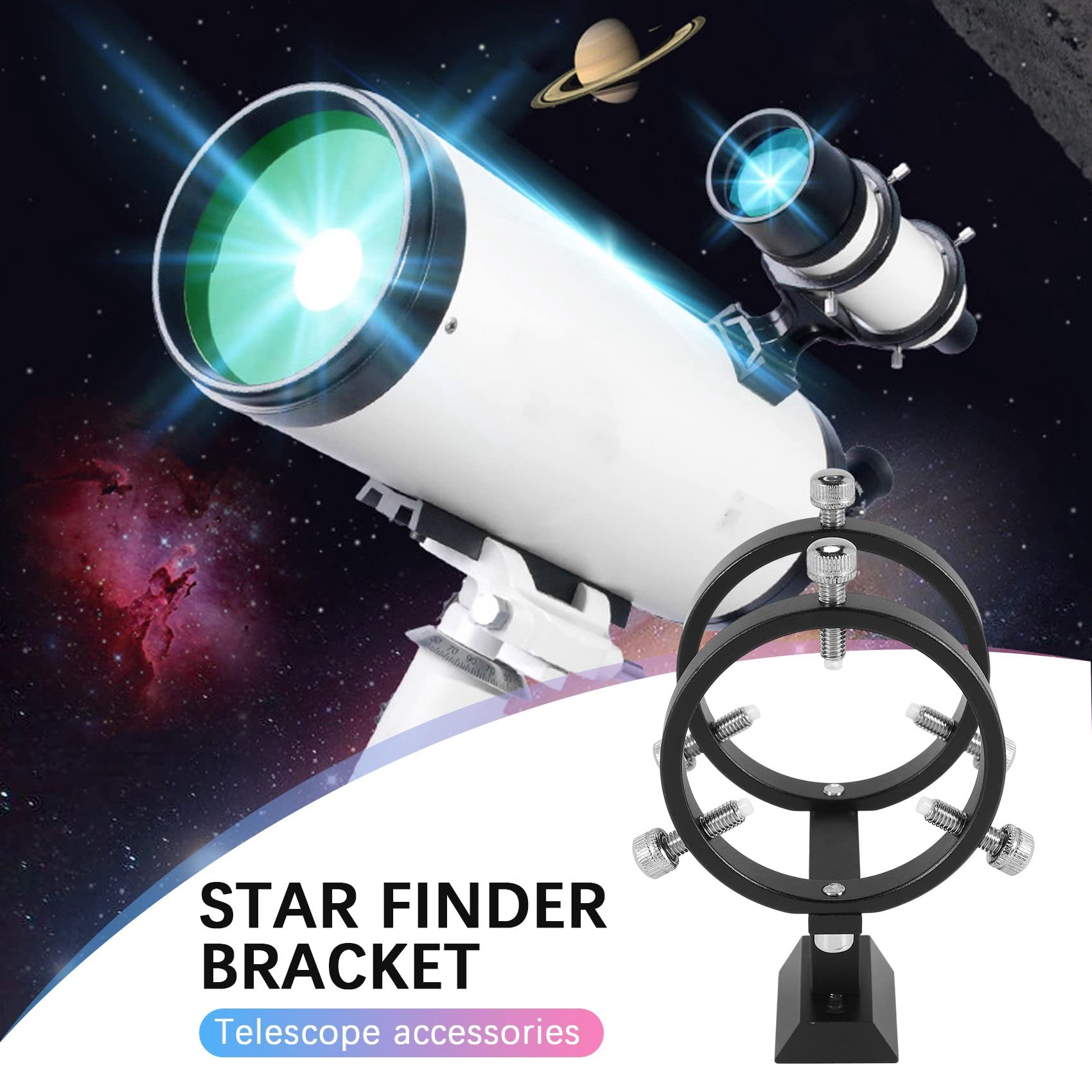 Puntatore Regolabile Staffa per Cercatore Un 6 Punti Anelli per Telescopio Guida Telescopio Astronomico, 65 Mm (33 Mm-64 Mm)