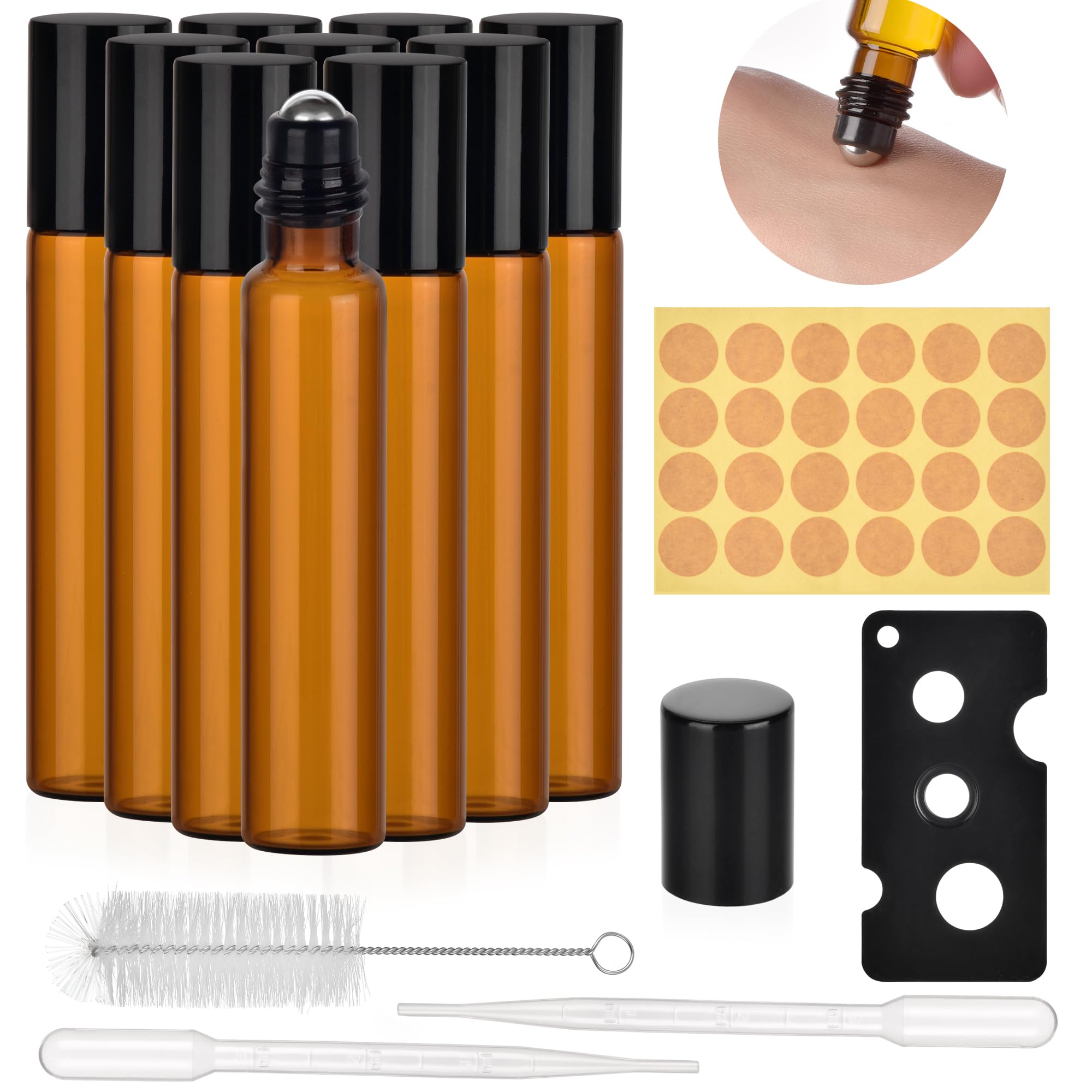 25 Bottigliette Roll-on In Vetro Da 5ml Per Oli Essenziali - Con Sfera In Acciaio, Ideali Per Aromaterapia E Profumi