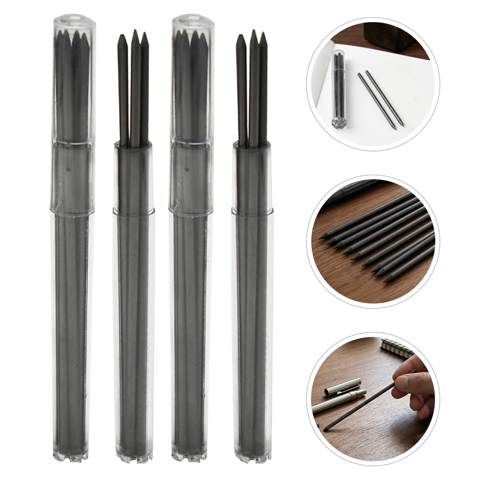 800 Unidades Puntas y Plástico Resistente Líneas Oscuras Consistentes 2.0mm Hb Color Negro para Lápices Mecánicos para Dibujo y Borradores Profesionales y