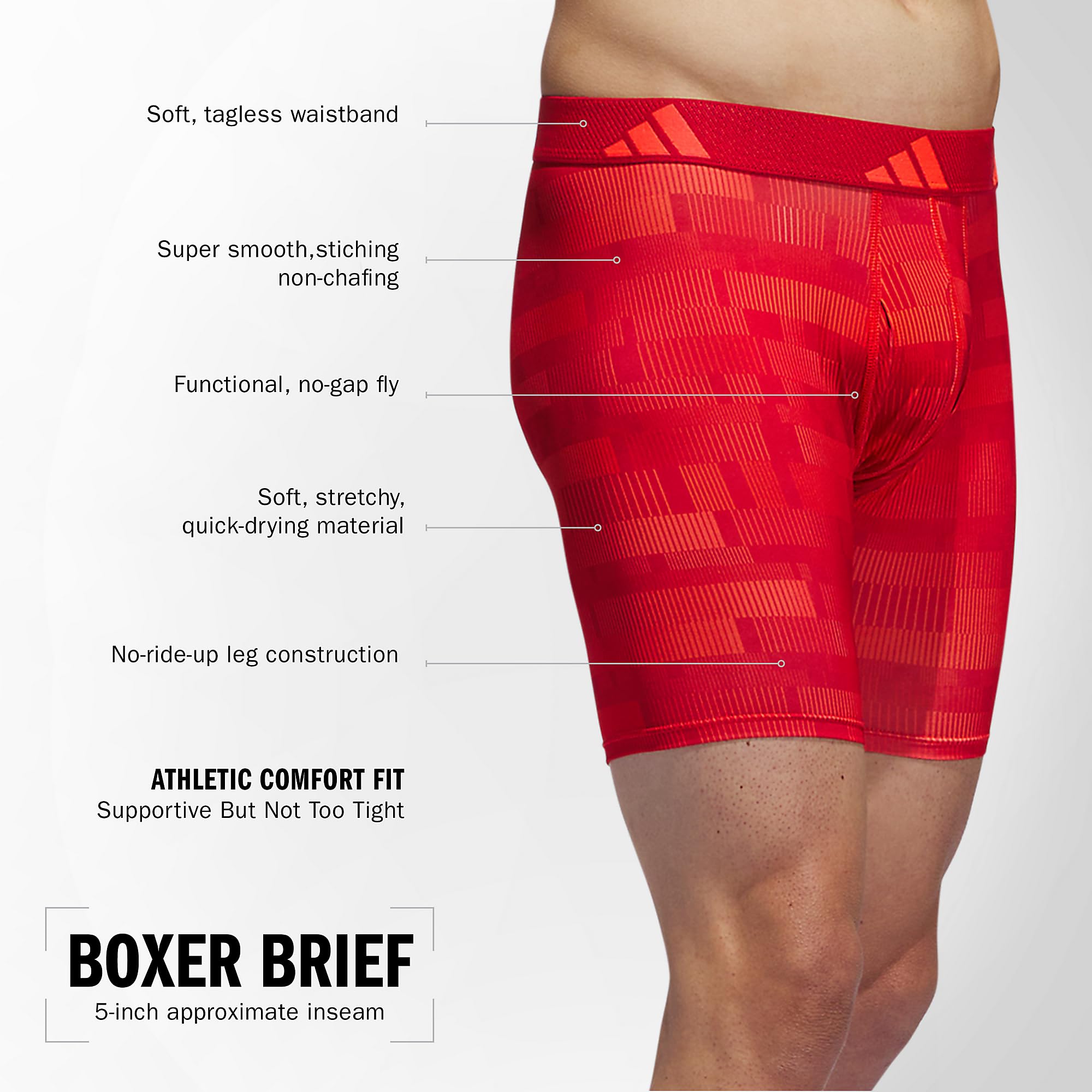 adidas Calzoncillos Bóxer Individuales Performance para Hombre Ropa Interior de Hombres Hombre (Pack de 1)