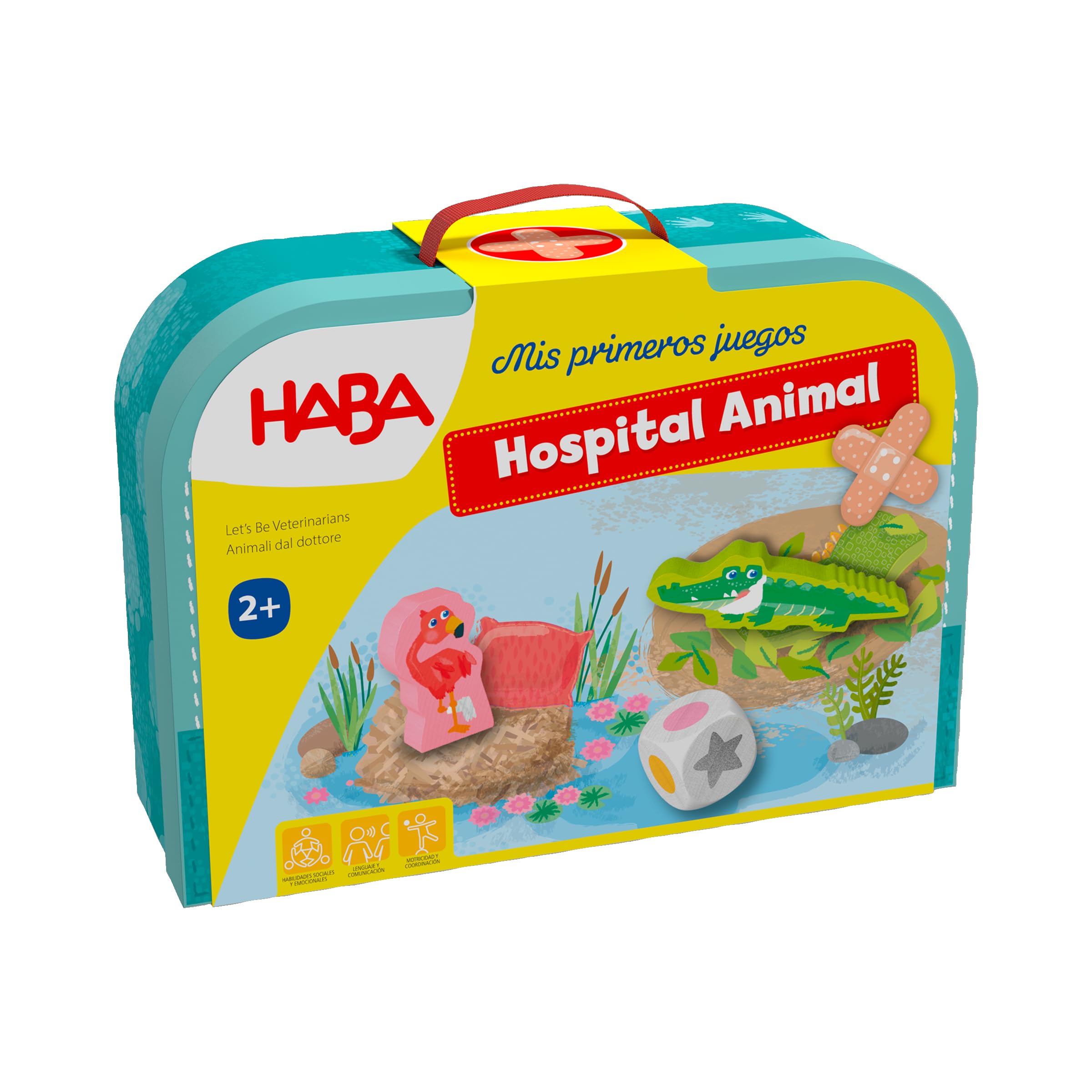 HABA 2011719004 - Mis Primeros Juegos - Hospital Animal, Juego Infantil de Mesa cooperativo y de asignación. Más 2 años