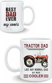 Personalised Mug,Fathers Day mug,Tractor Dad,Farmer gift,father day,Best Dad,Free P&P, Red Tractor