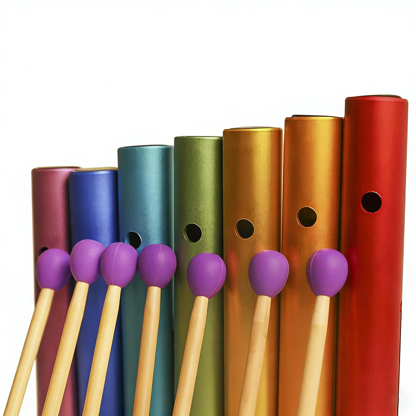 Wah-Wah Tube Kit - 7-teiliges Hand-Percussion-Instrumenten-Set für Musiktherapie, Entspannung und Glück mit Frequenzen für Klangheilung