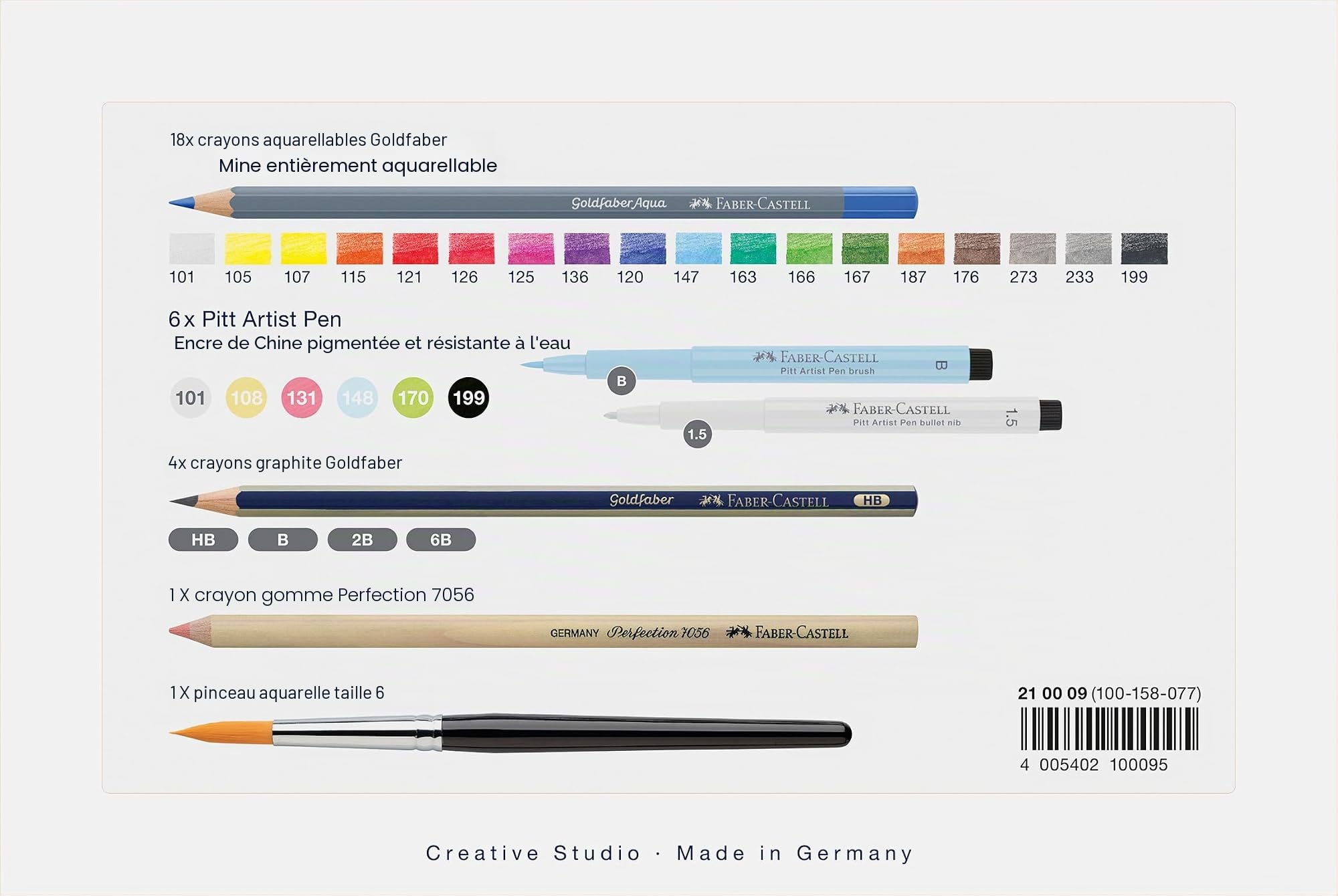 FABER-CASTELL - Kit Creative Studio, 30 pièces