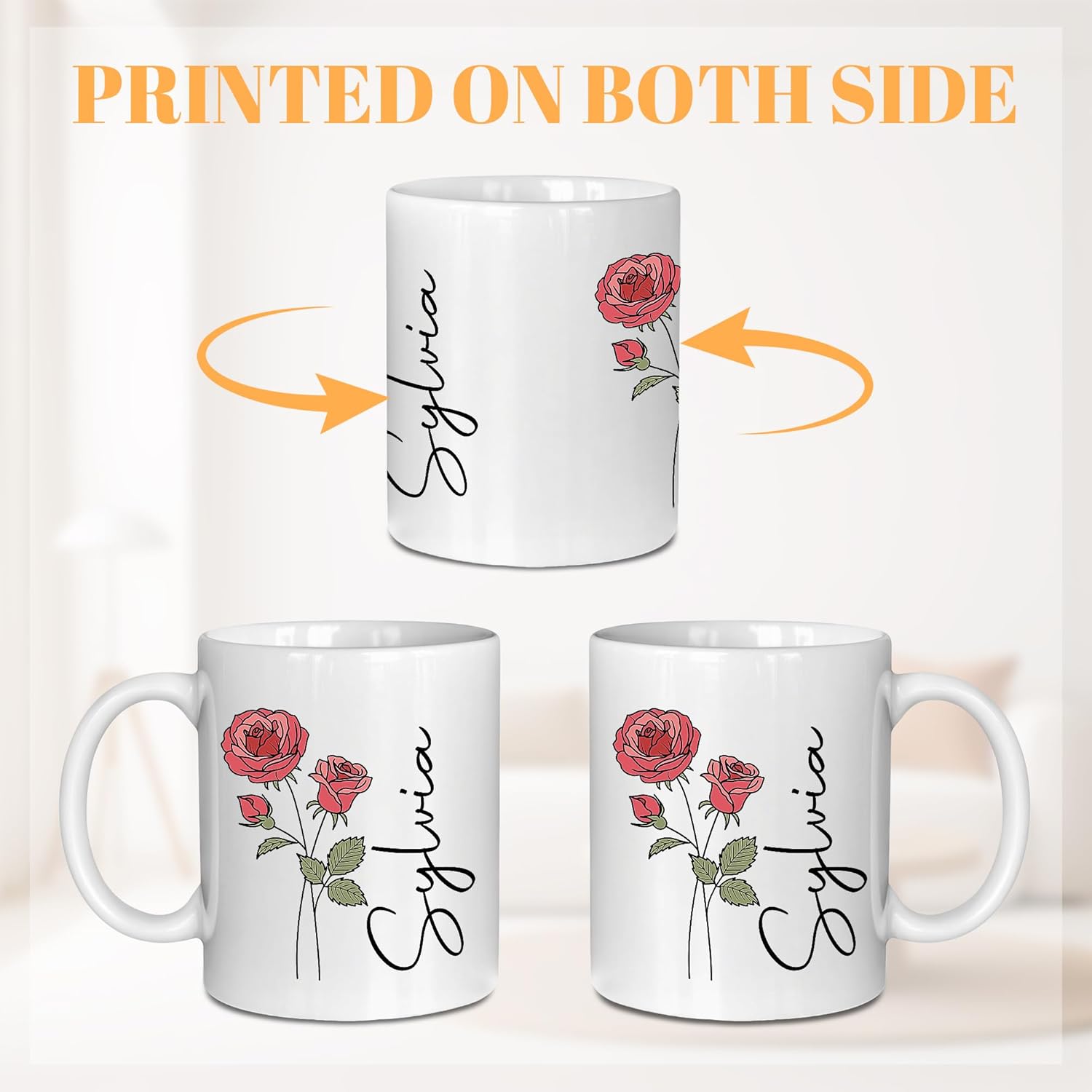 Custom Mug With Birth Flower Names, Personalized Mothers Day Birthday Coffee Mug Gifts for Mom Grandma, Customized 11 Oz/15 Oz Coffee Tea Cup For Women Wife Grandma Girlfriend New Mom Gifts - Image 6
