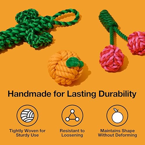 Miniatura 2 de VETRESKA Juguetes de cuerda de Navidad para perros, juguete duradero de tira y afloja con agarre ergonómico, juguete de cuerda resistente para