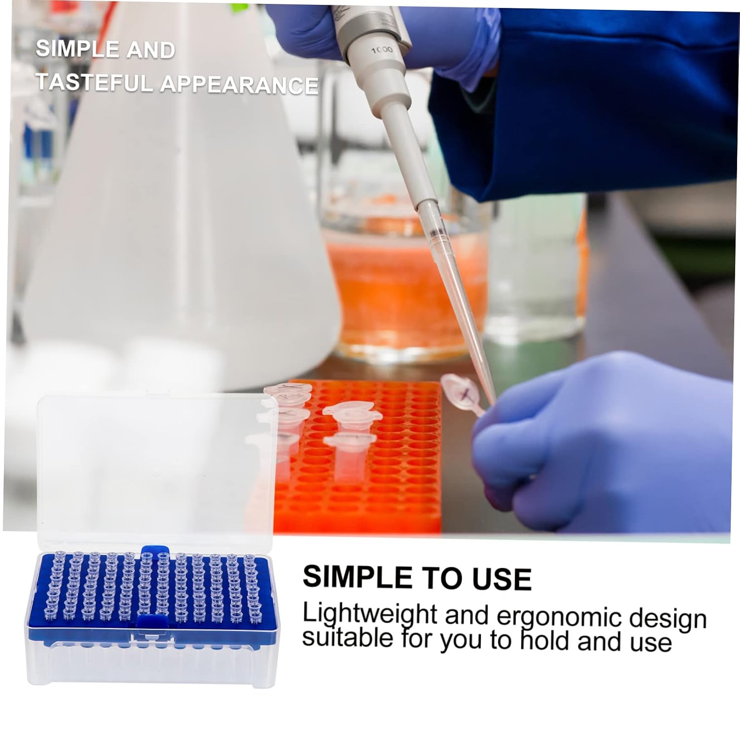 Mobestech 288pcs Filter Pipette Tips Lengthened Disposable Laboratory Accessory for Liquid Transfer for and Experiments Leakproof Design Compatible Standard Pipettors