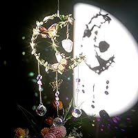 Vista 2 de Atrapasoles - Atrapasoles de cristal de luna de amatista para colgar en la ventana, dijes de buena suerte, regalos para mujeres, Navidad, Acción