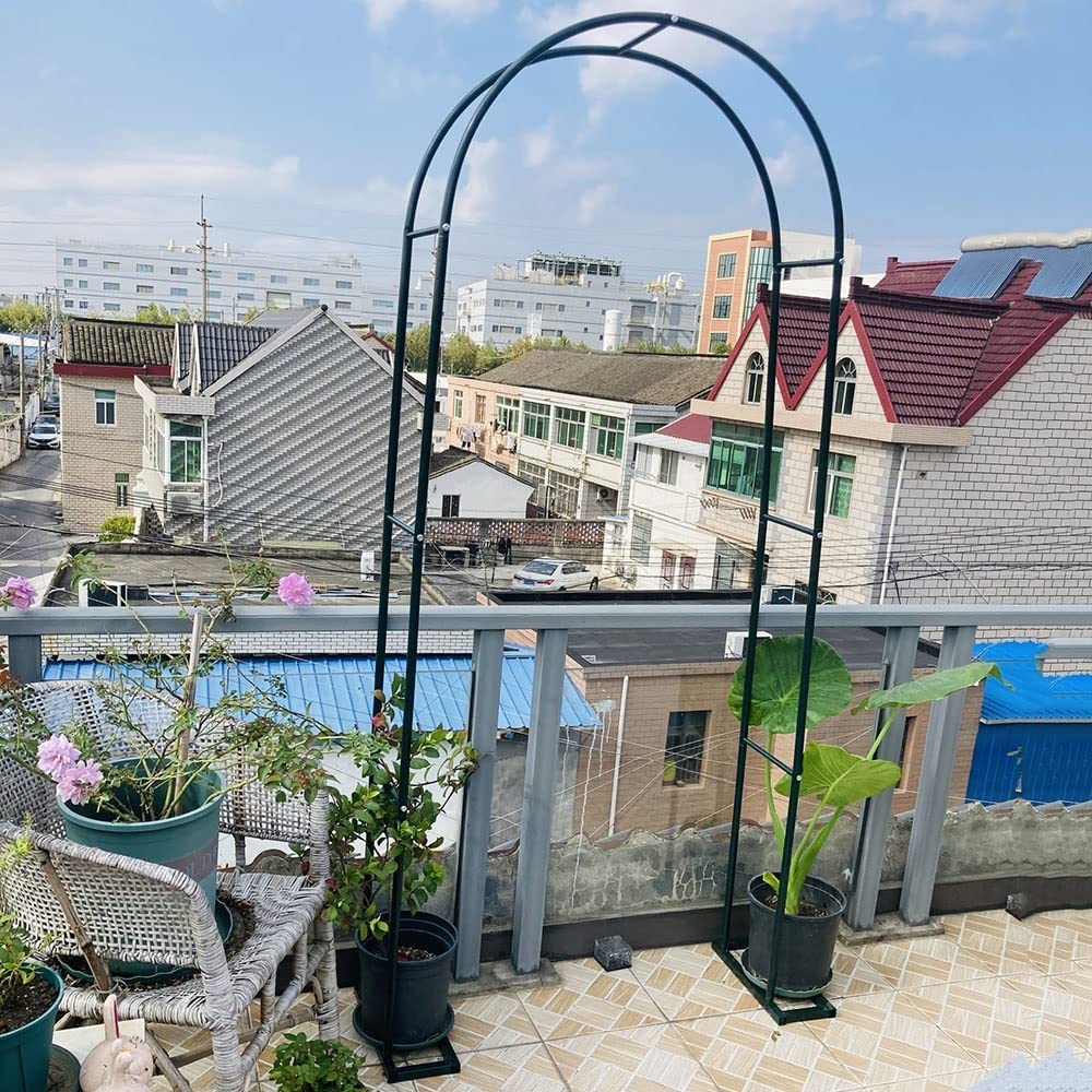 Arco da giardino extra largo in metallo, per decorazioni esterne e interne, telaio in acciaio antiruggine, per piante rampicanti e rose, design elegante (larghezza 1,8 m x altezza 2,2 m)