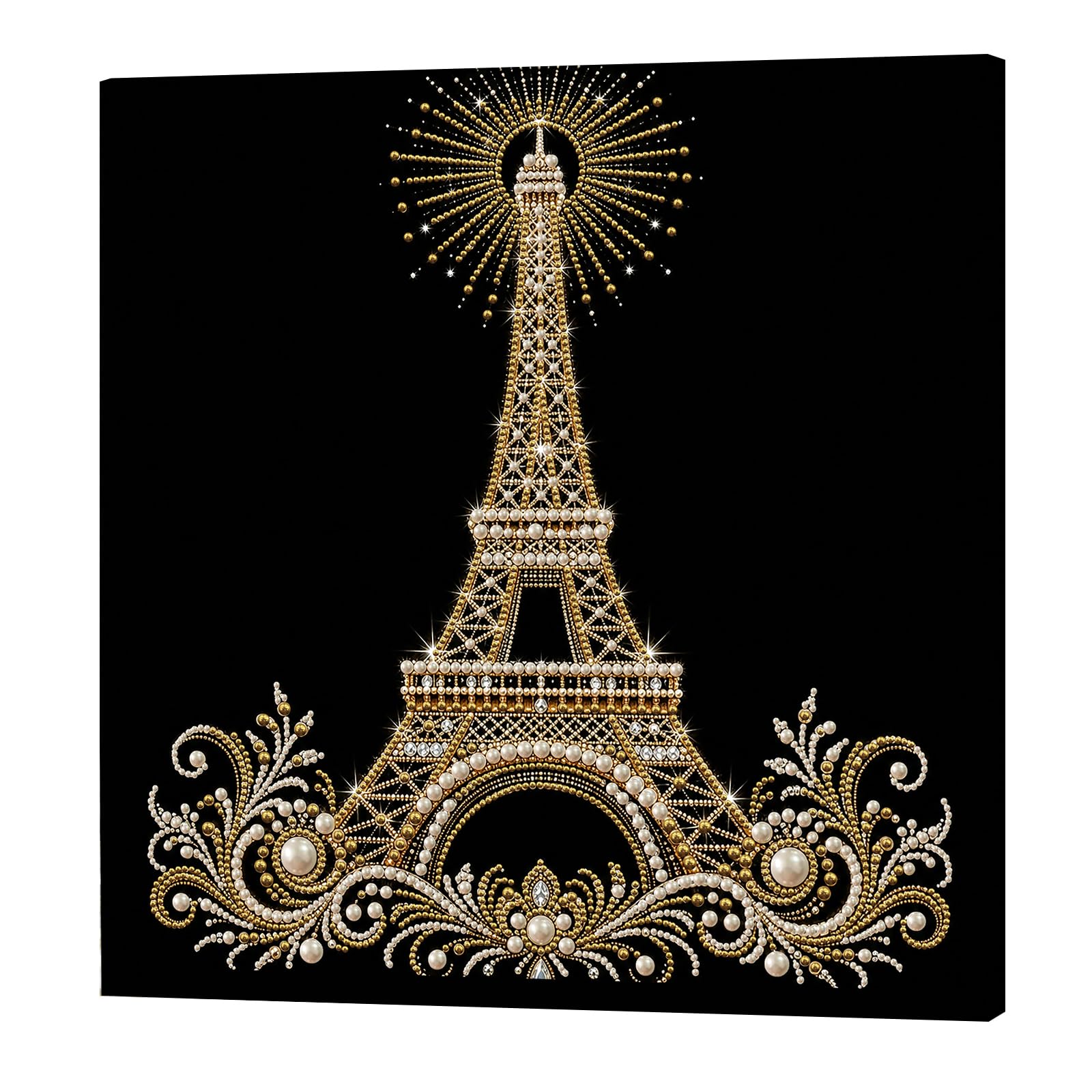 Architecture DIY Pearl Painting Kit for Adults Beginners Home Wall Decor Pearl Gem Paintings Picture Arts Craft with Frame 30x30cm