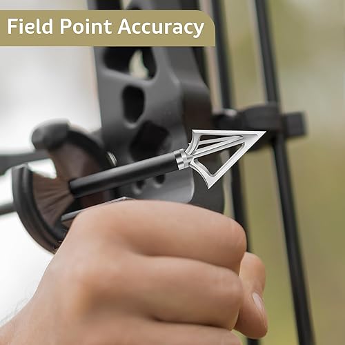 Miniatura 8 de Cabezas anchas de tiro con arco de acero inoxidable de grano 100125 para ballesta recurvo arco y arco compuesto