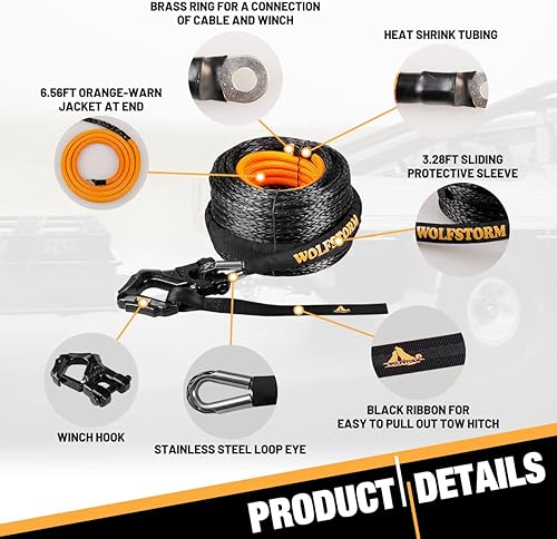 Miniatura 10 de Gancho de cabrestante de 38 pulgadas resistencia máxima a la rotura 15T  35000 libras tapón de gancho de cabrestante de acero al carbono resistente