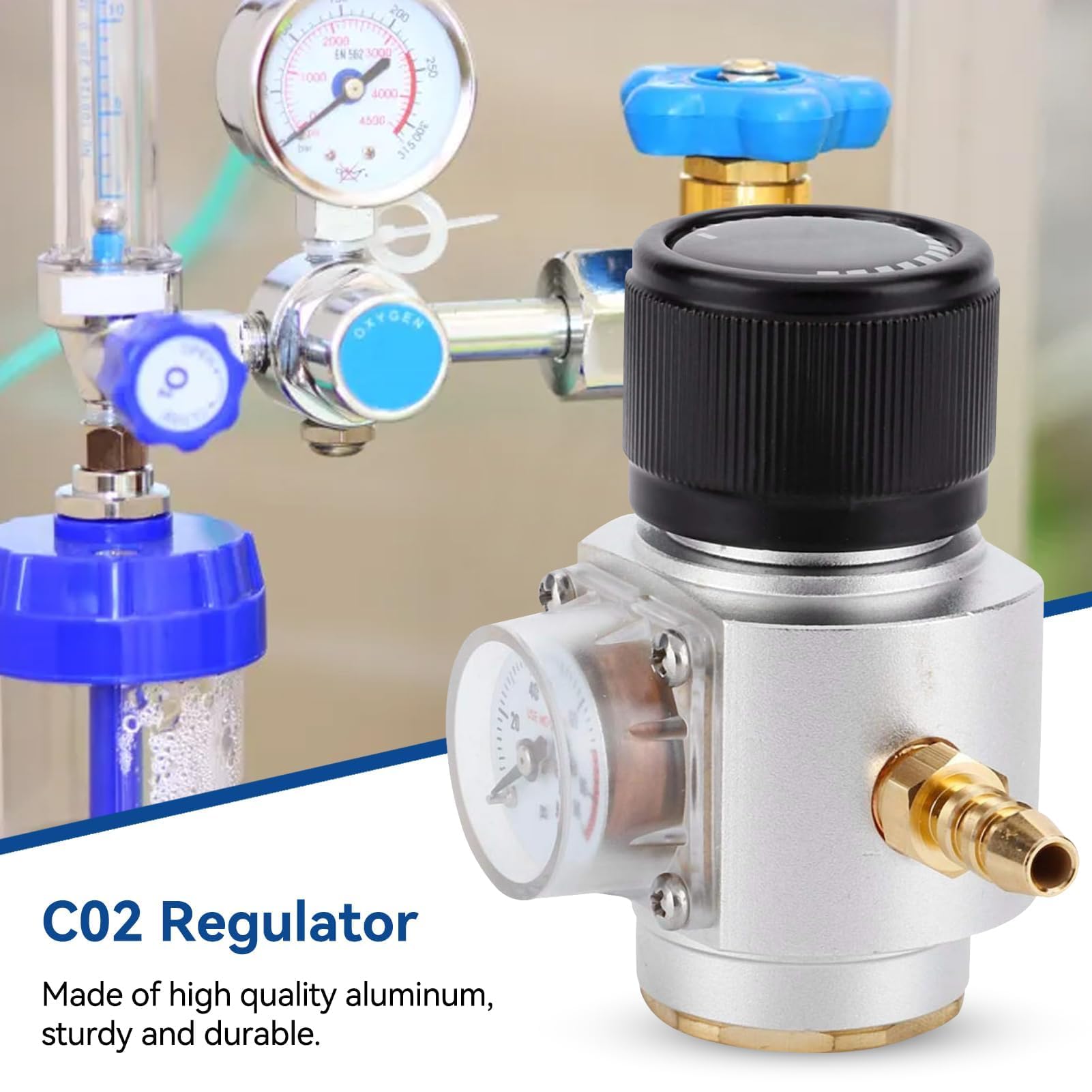 Mini regolatore di Gas CO2, Valvola di Regolazione del Gas CO2, T21 * 4 misuratore di pressione della soda, Regolatore della Birra per Tiraggio della Casa del Riduttore di Pressione di CO2