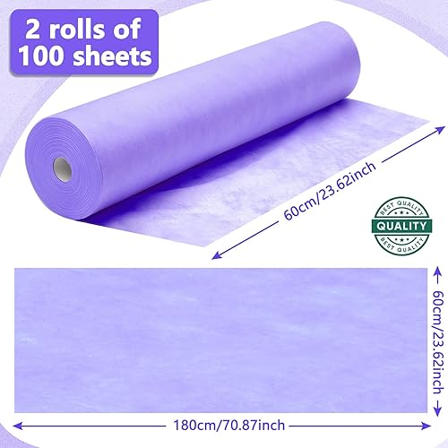 Miniatura 2 de 2 rollos de sábanas desechables no tejidas de 24 x 71 pulgadas, fundas de papel para mesa de masaje, sábanas de tela no tejida, sábanas de masaje,