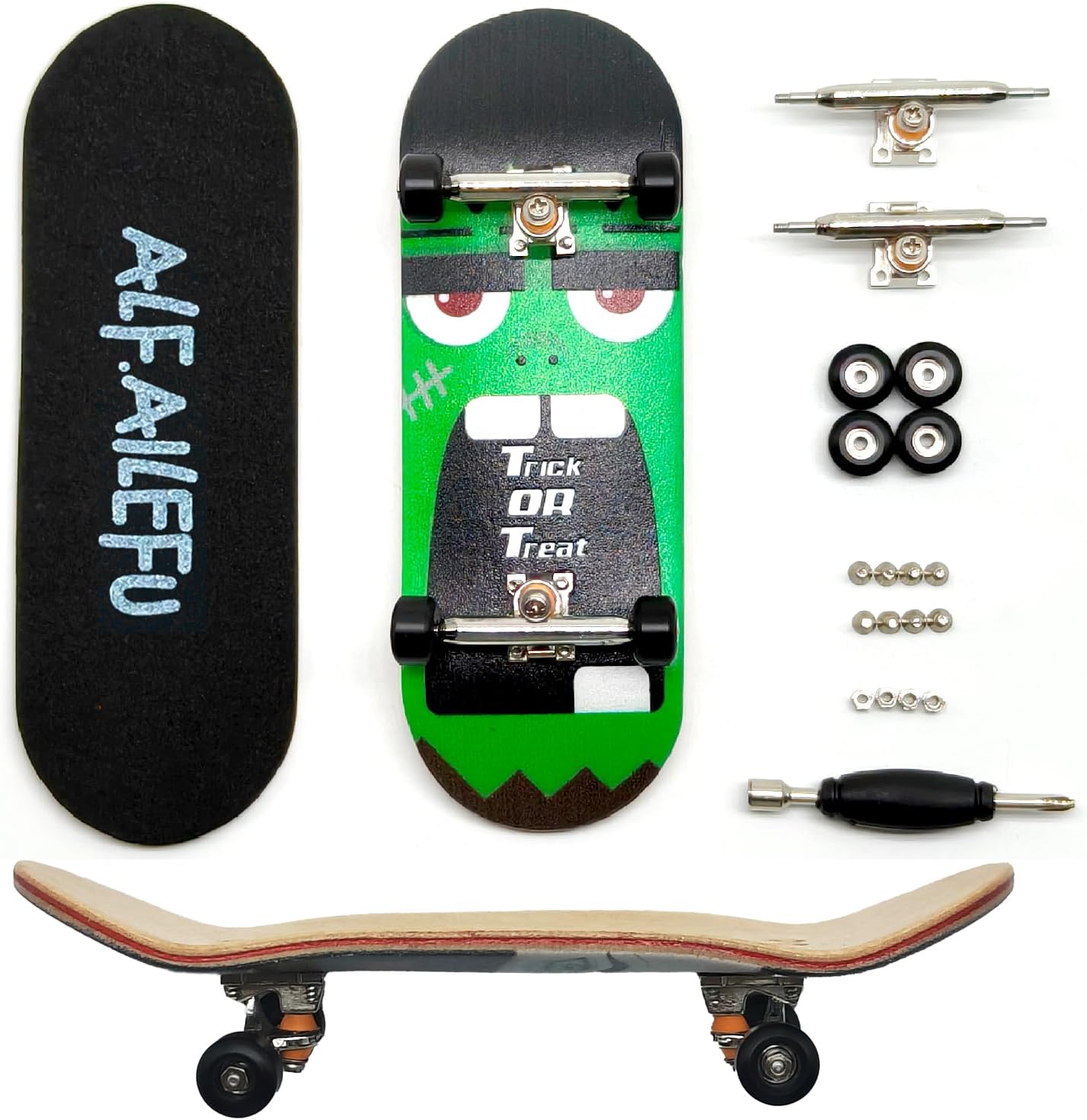 Pro Fingerboard 34mm Wooden Board Professional Finger Skateboard Trucks CNC Wheels with Bearings(A68-5)