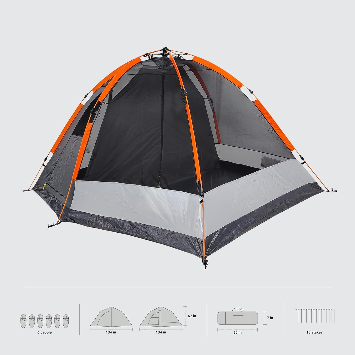 Pop Up Camping Tent for 4-6 Person | Waterproof | Windproof | Easy Setup and Portable | Ideal for Camping & Hiking