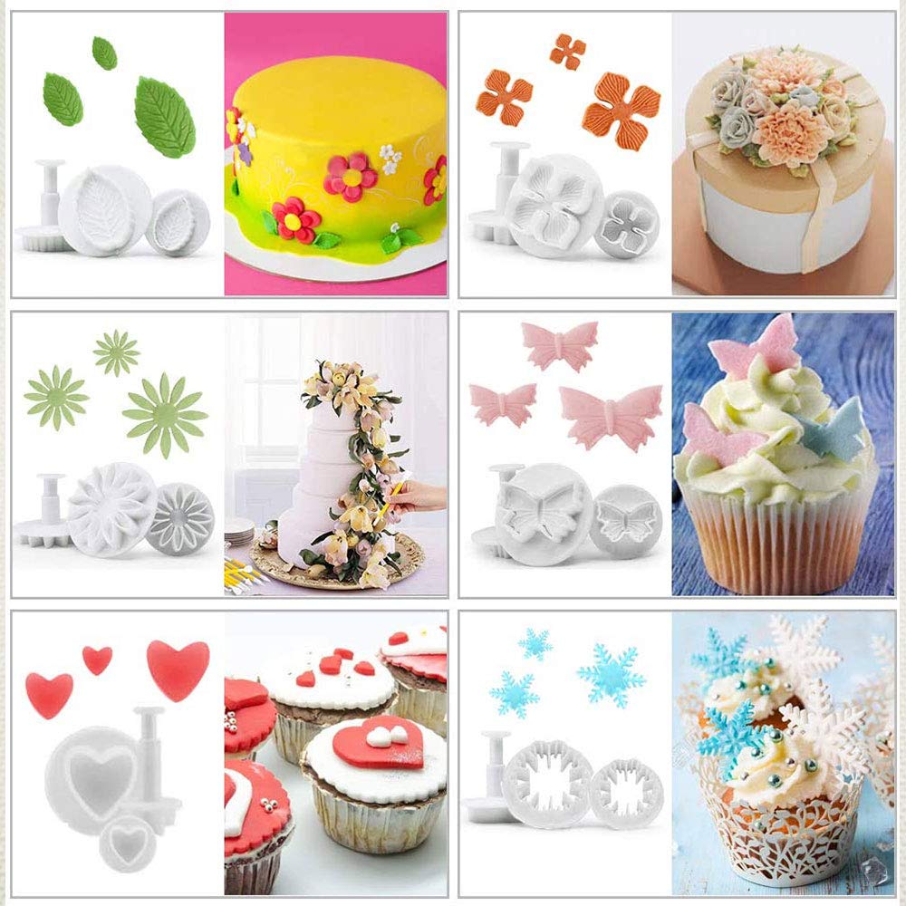Juego de 108 moldes para fondant, letras, números y moldes para hornear, decoración de tartas, fondant, herramientas de modelado para tartas, herramientas para decoración de tartas