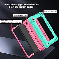 Vista 4 de Funda para tablet TCL Tab 8 LE, para TCL Tab 8 Plus, correa de hombro a prueba de golpes para niños (verde/rosa)