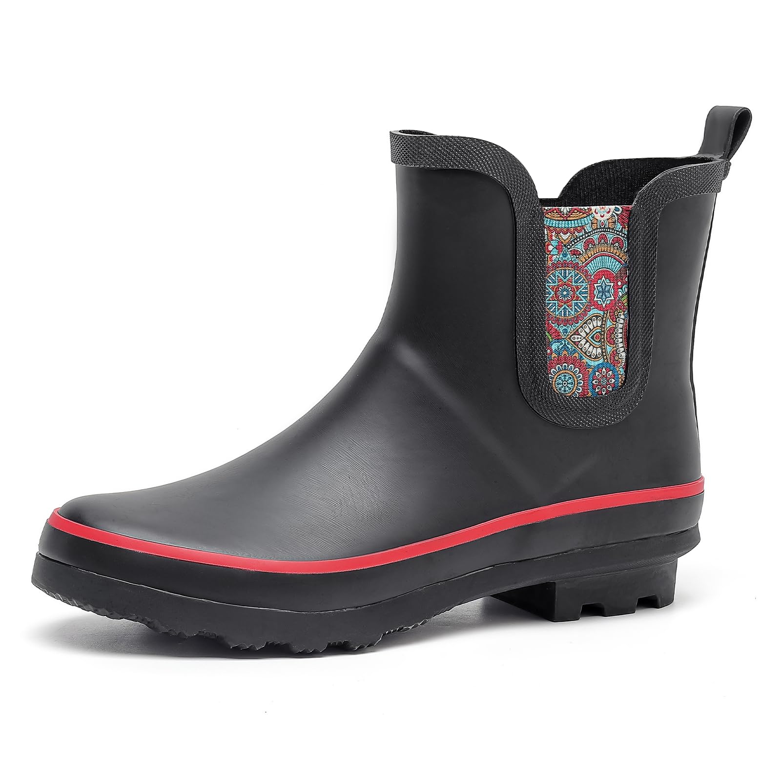 SWIFTFROG Rain Boots for Women - Waterproof Ankle Garden Shoes Anti-Slipping Floral Printed Rainboots for Ladies Stylish Light