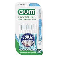 Vista 2 de GUM Proxabrush Go-Betweens - Cepillos interdentales anchos - Palillos dentales de cerdas suaves para la eliminación de placa y salud de las encías