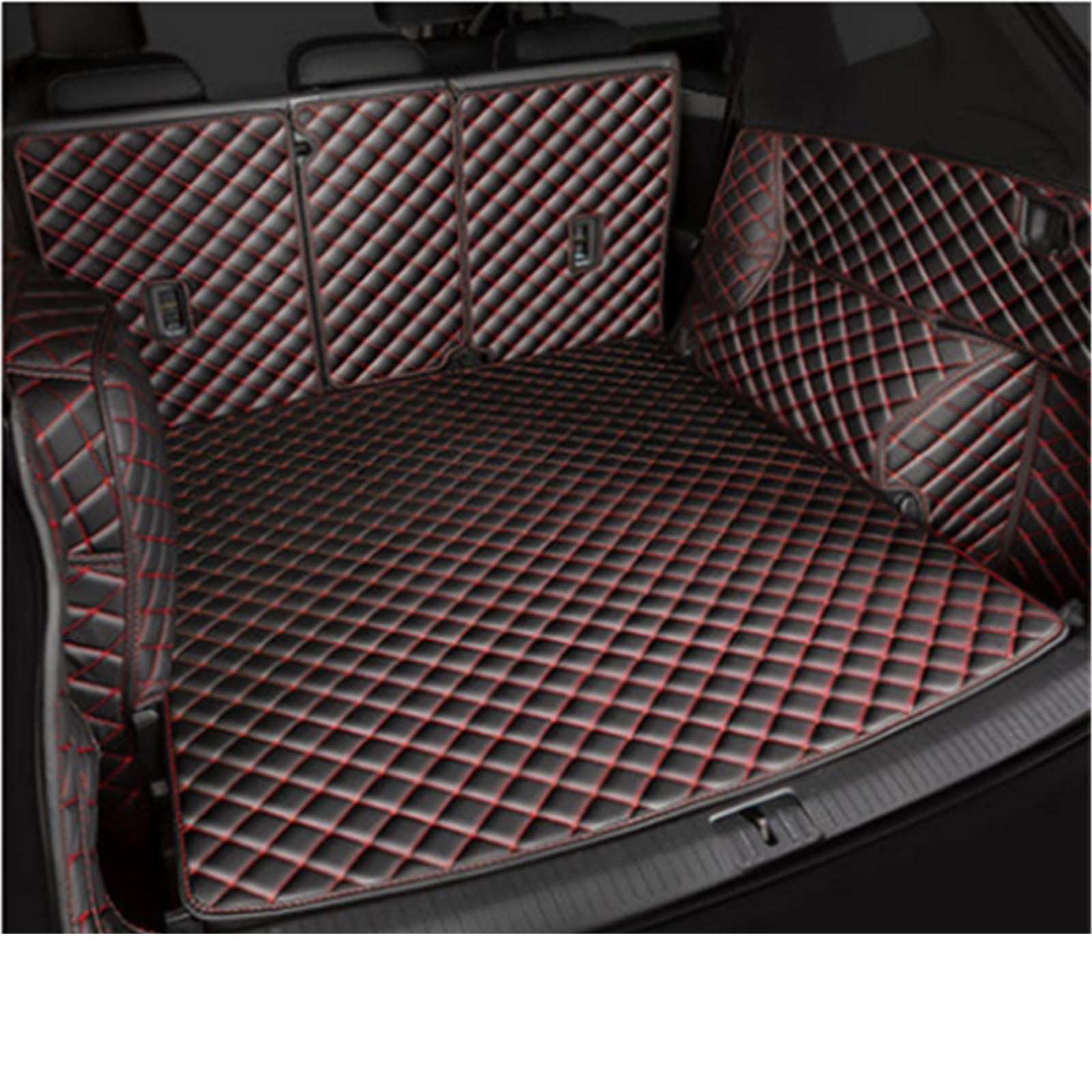Tapis de coffre Cadillac CT5 2020 doublure protection cuir imperméable noir rouge - 6