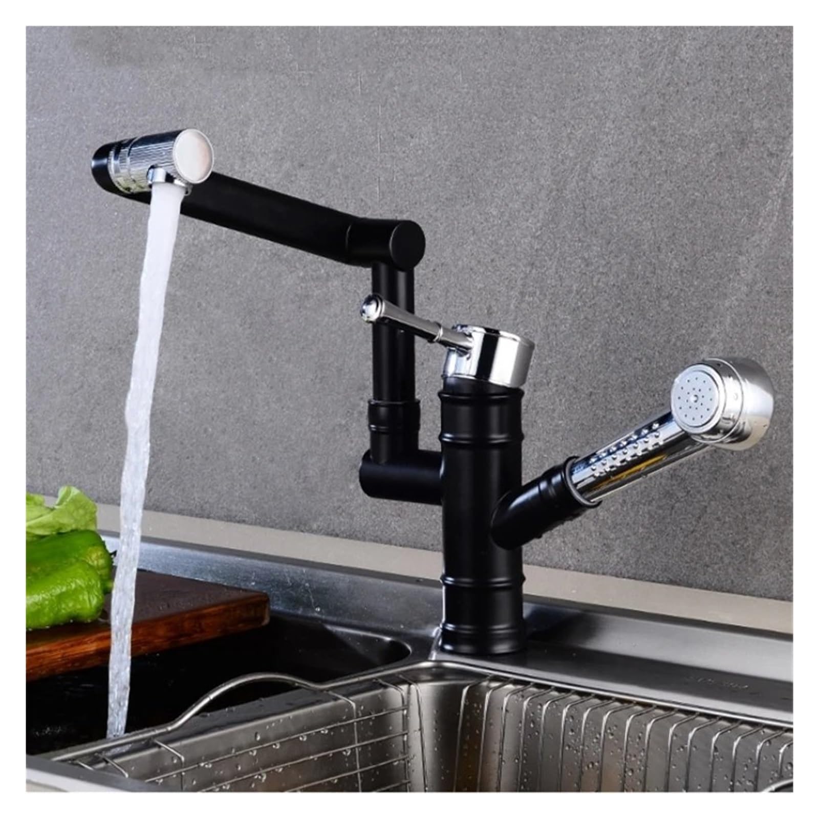 Robinet de cuisine en cuivre rotatif mitigeur eau chaude et froide LWX